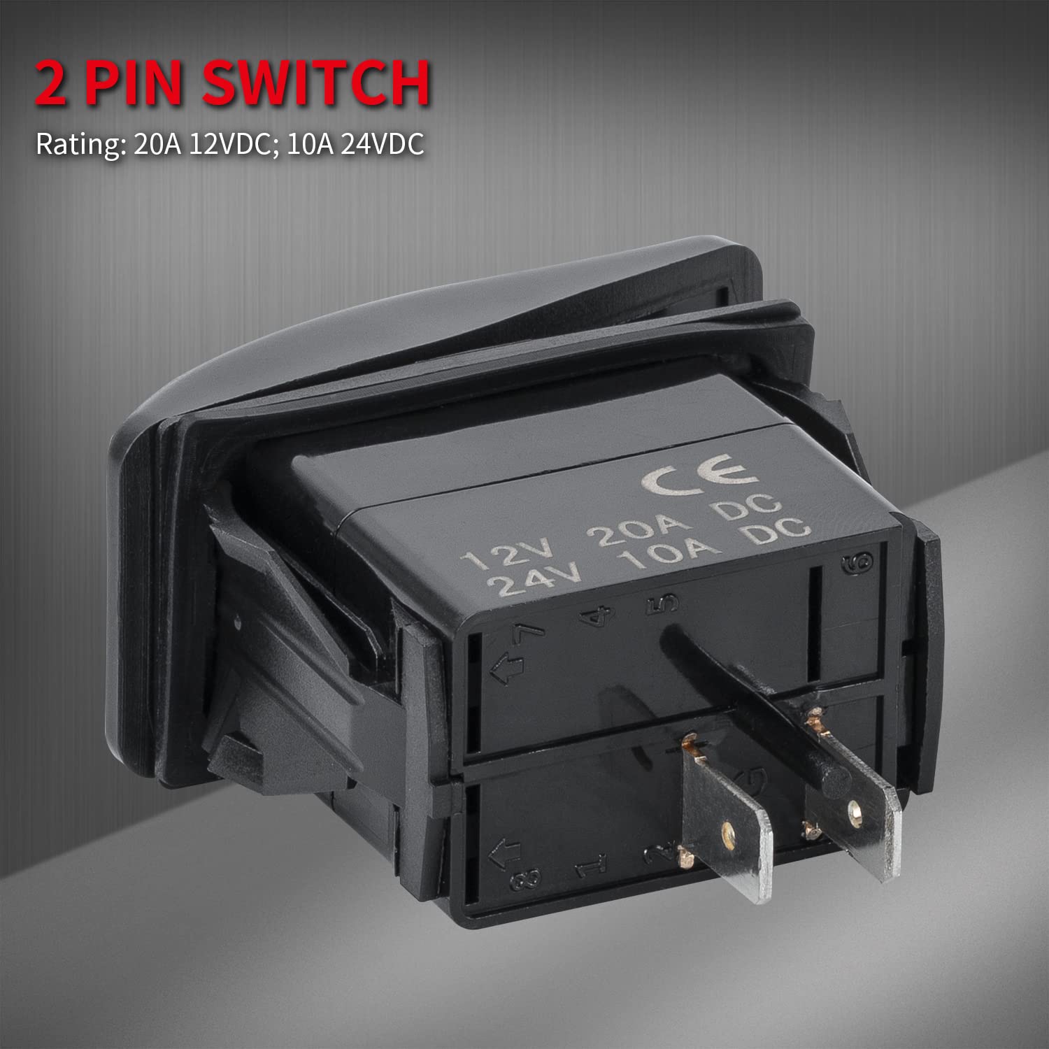 Daiertek Marine Rocker Switch 12V Waterproof Toggle Switch 12 Volt 20A Spst 2 Pin On/Off Heavy Duty For Boat Rzr Rv Automotive