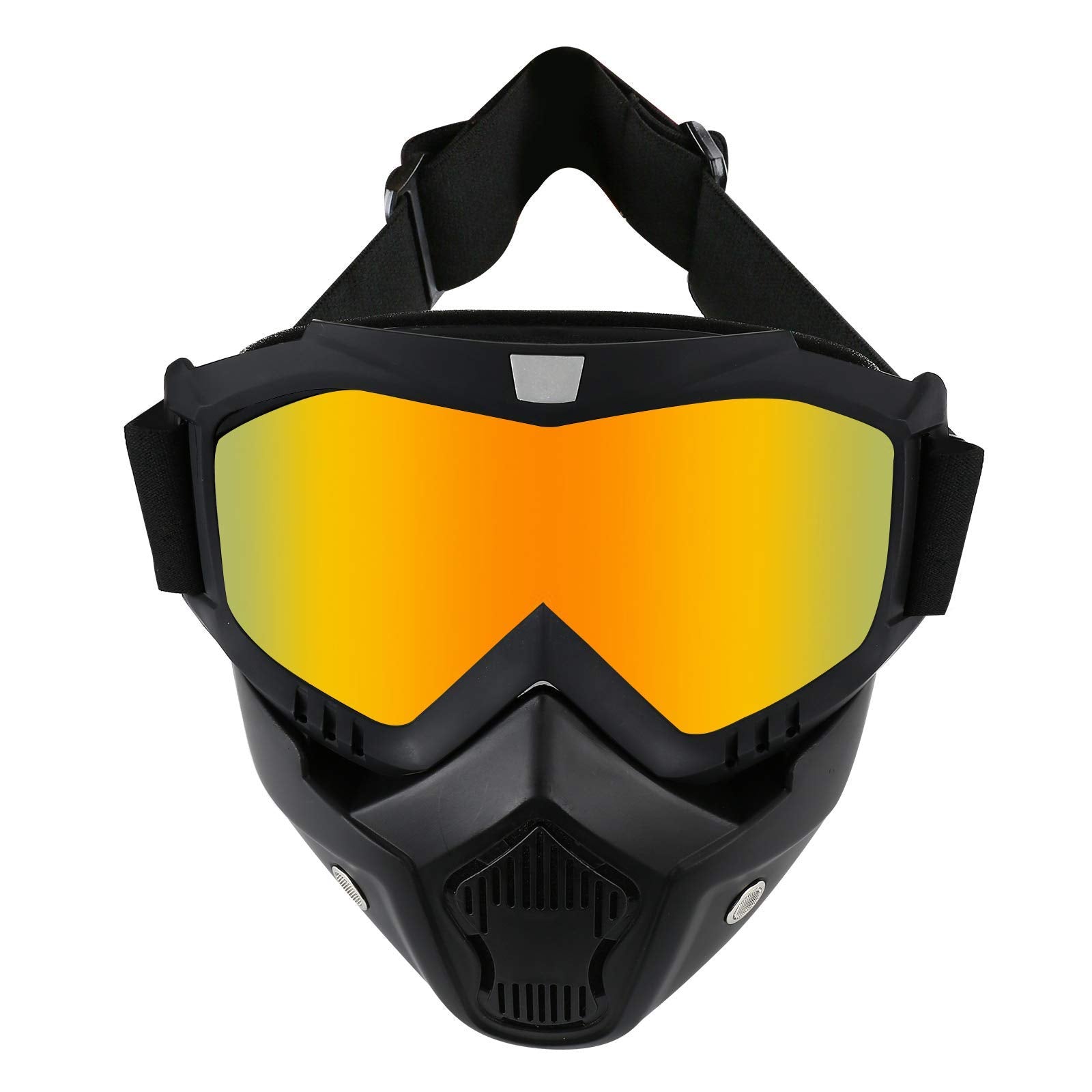 Ljdj Motorcycle Goggles With Removable Face Mask - Dirt Bike Atv Motocross Eyewear Anti-Uv Adjustable Mx Riding Offroad Cycling