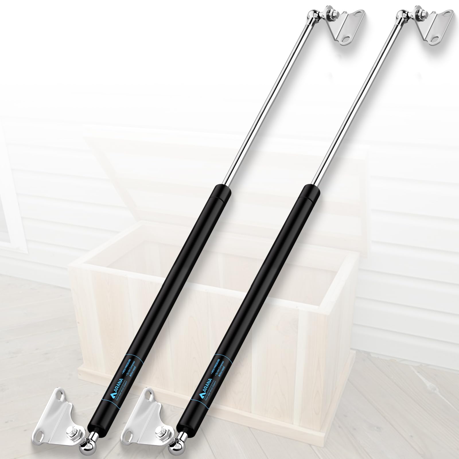 Arana Gas Struts 30 Inch 55Lbs With Brackets, 30'' Gas Shocks Spring Lift Support For Tv Cabinet Trap Door Bench Lid Floor Hatch