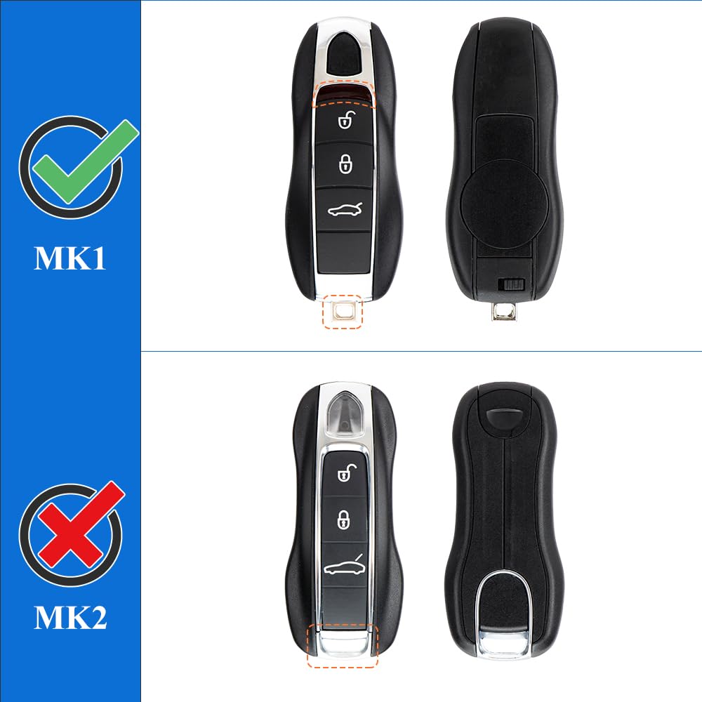 AeroBon 3-Piece Painted Key Cover Key Fob Shell Compatible with Porsche Key Shell Replacement (MK1, Carbon Look)