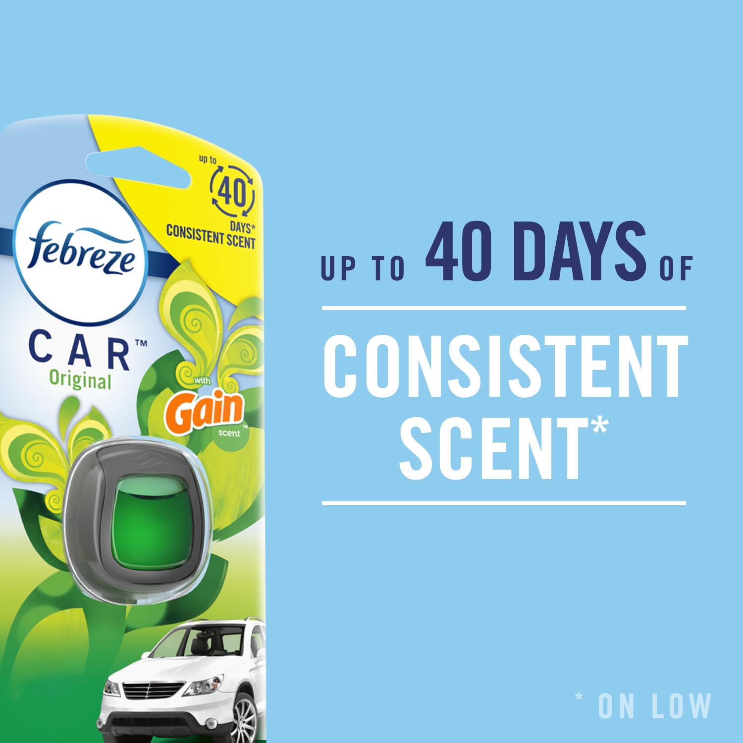 Febreze Car Air Freshener Vent Clip - Old Spice Fiji Scent, 0.07 oz, Pack of 4