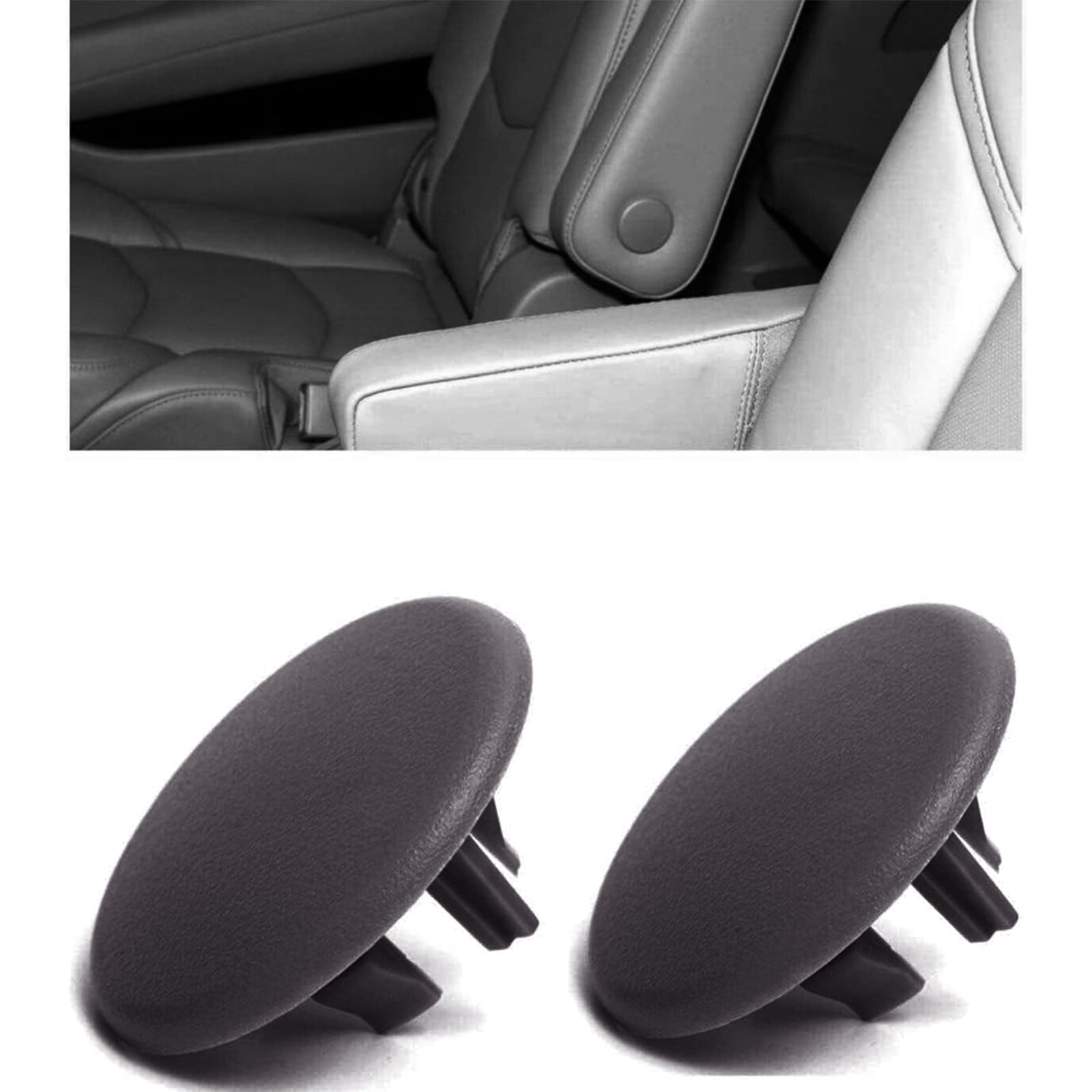 GXARTS 2Pcs Armrest Cover Cap Black for Chevy Tahoe Suburban Yukon for Cadillac Escalade Seat Parts Replacement 15279690 Rear Bu