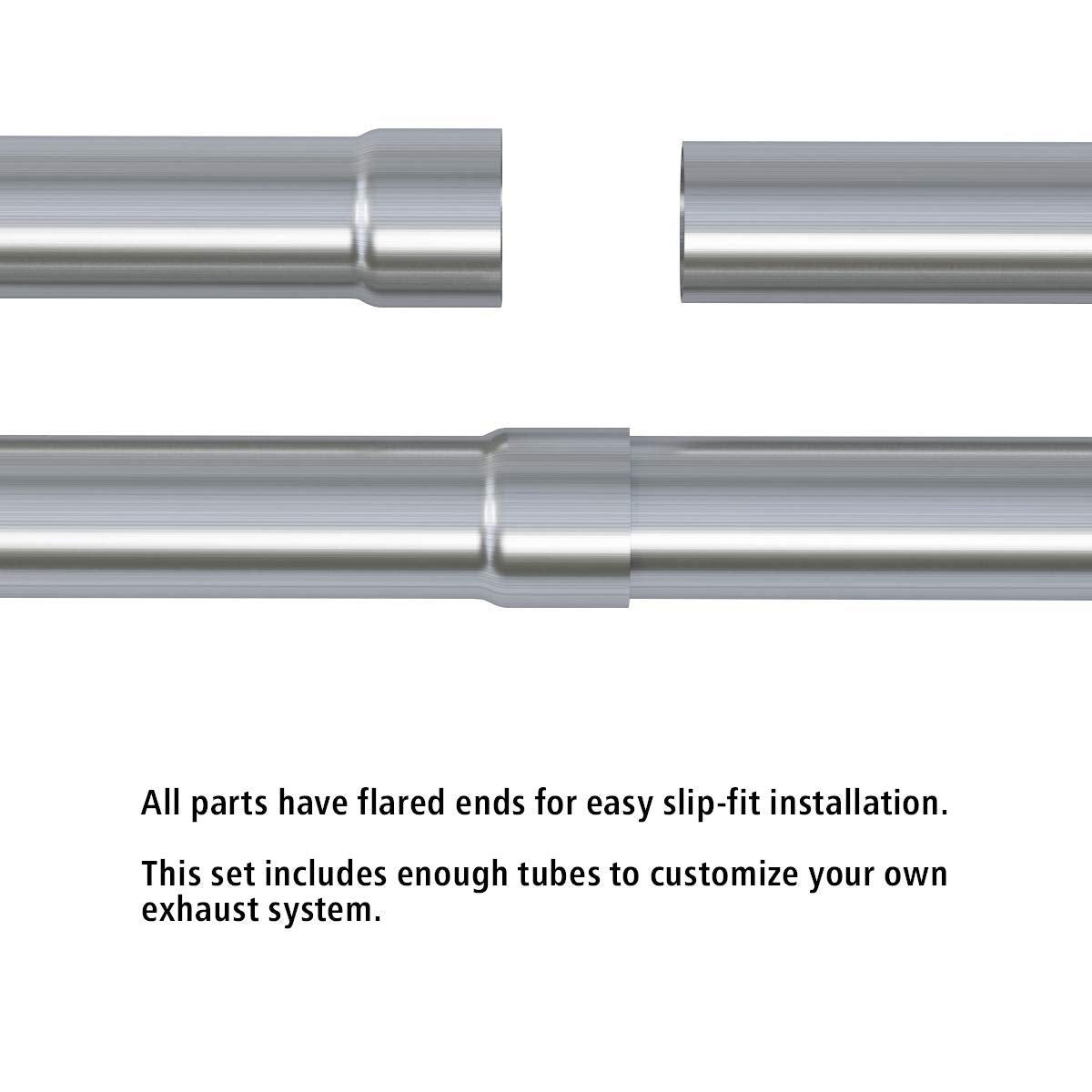 A-Karck Stainless Steel Mandrel Bends 8 Pcs, 3 Inches 304 Stainless Steel Exhaust Pipe Diy Custom Exhaust Tubing Pipe Straight &