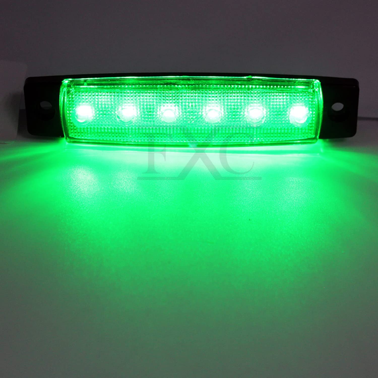 10Pack 12V Smoked Green Led Trailer Marker Lights 3.8 '' Side Marker Clearance Light Bar Front Rear Signal Indicator Light Strip