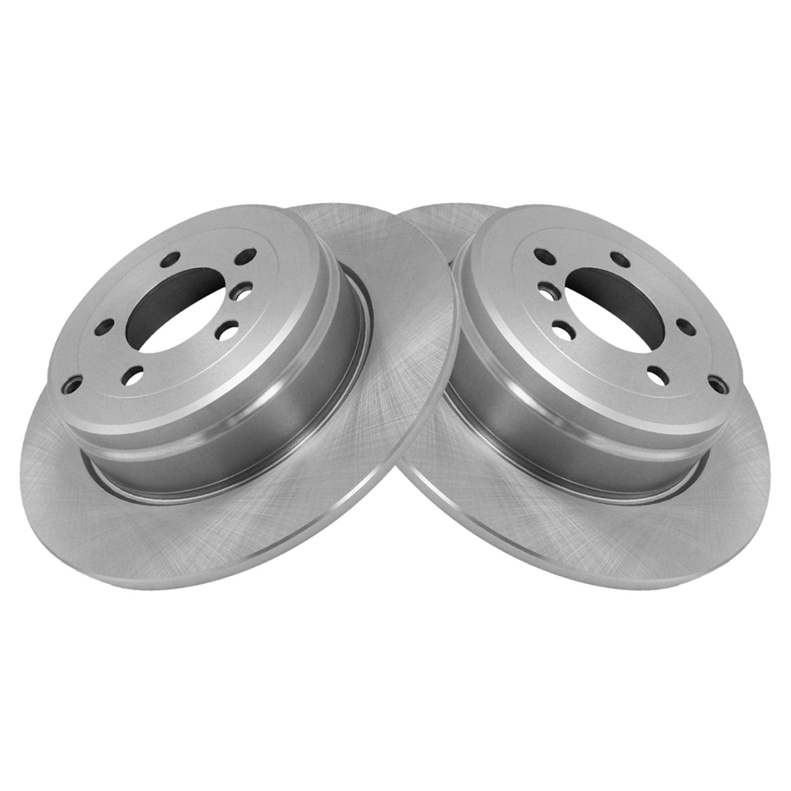 Trq Rear Brake Rotors Set Solid Compatible With 2003-2005 Land Rover Range Rover