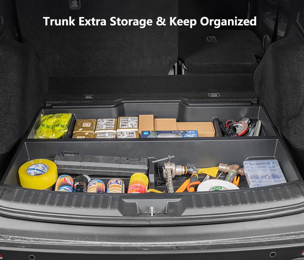 QXZcar Trunk Organizer Tray for 2023-2026 Honda CR-V, Waterproof, Black, Fits CRV EX EX-L LX