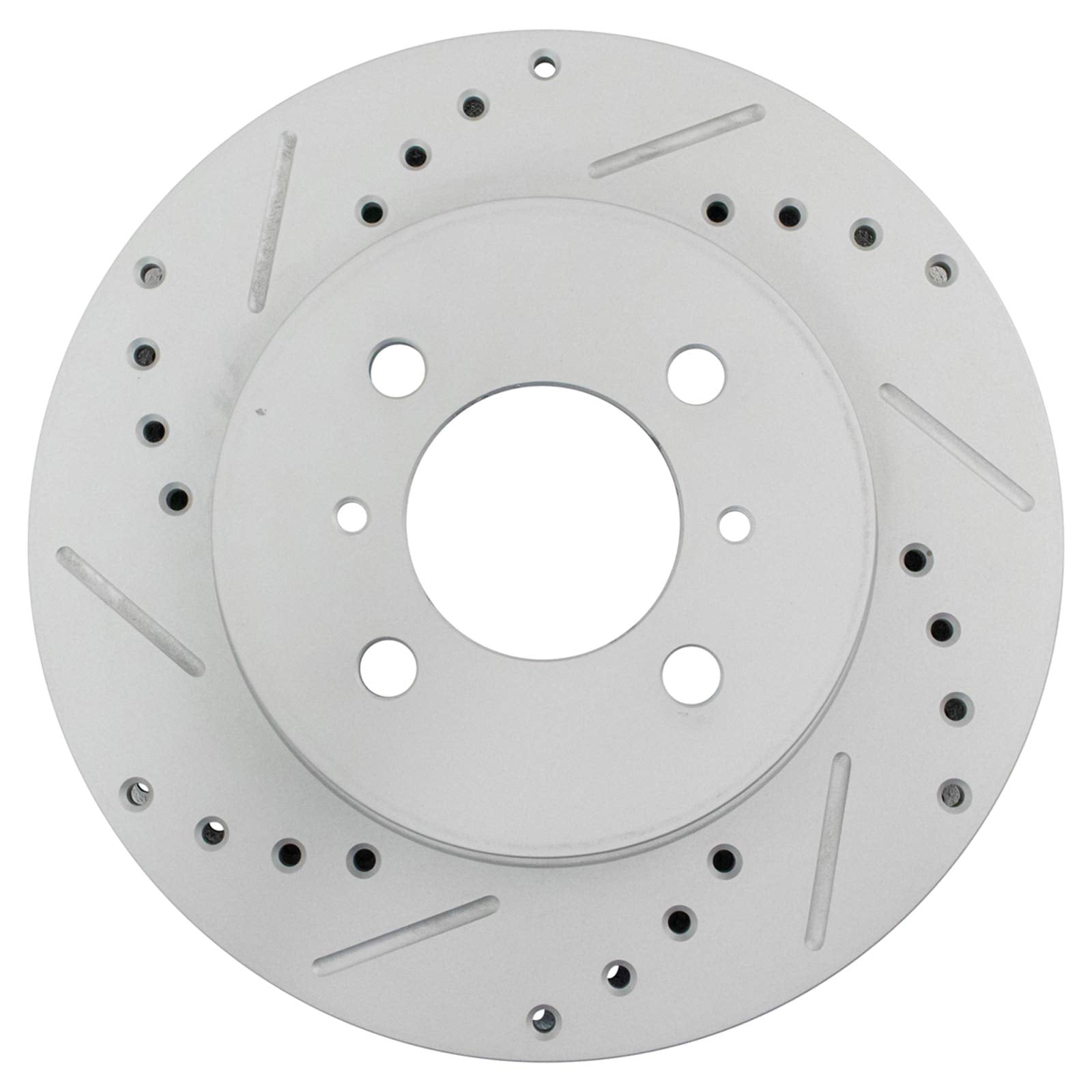 Trq Front Performance Brake Rotors Set Premium G-Coated Cross Drilled & Slotted Compatible With 2002-2006 Mitsubishi Lancer 1999