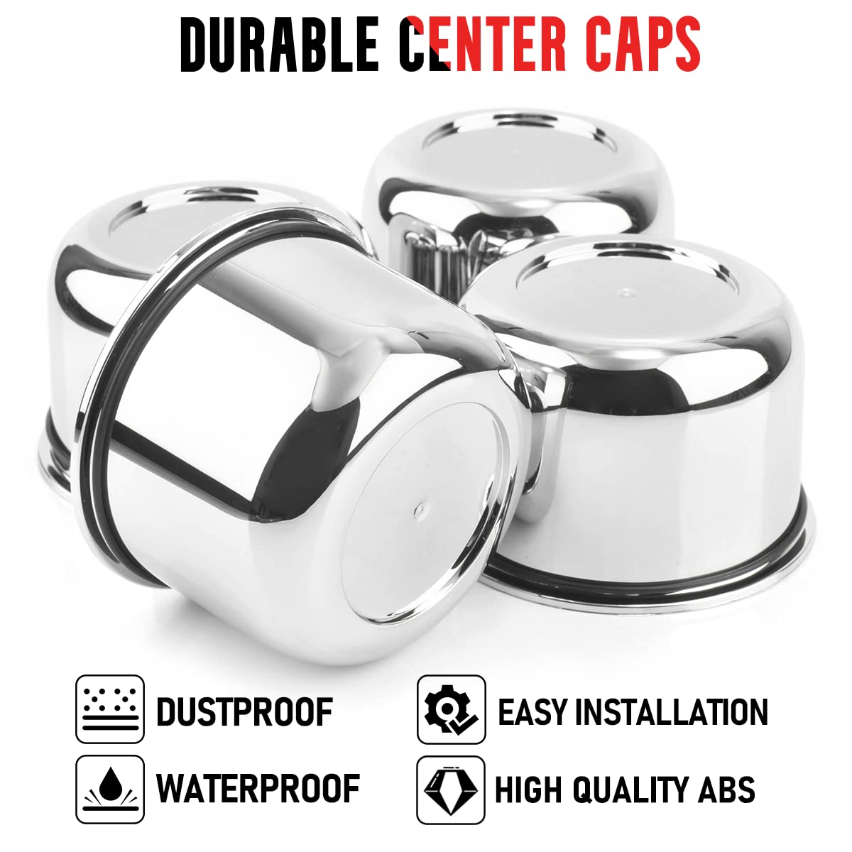 Rtrhinotuning 3.25Inch Push-Thru Center Caps Compatible With Eagle Alloys 5X4.5 (5X114.3) 5X4.75 (5X120.7) Wheel Rim, 4 Pack, Ab