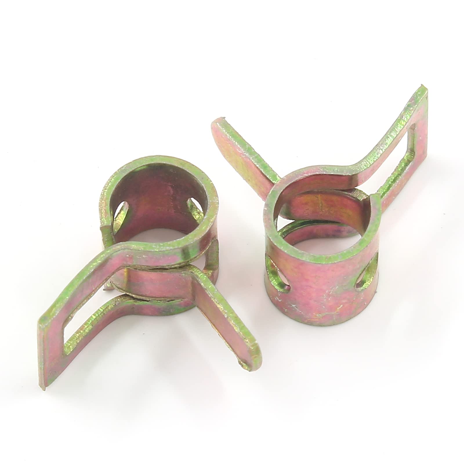 Rierdge 60 Pcs 5Mm Id Spring Band Type Clamps, 3/16'' Fuel Hose Clamps Fasteners, Golden Spring Hose Clip For Fuel Hose Line Wat