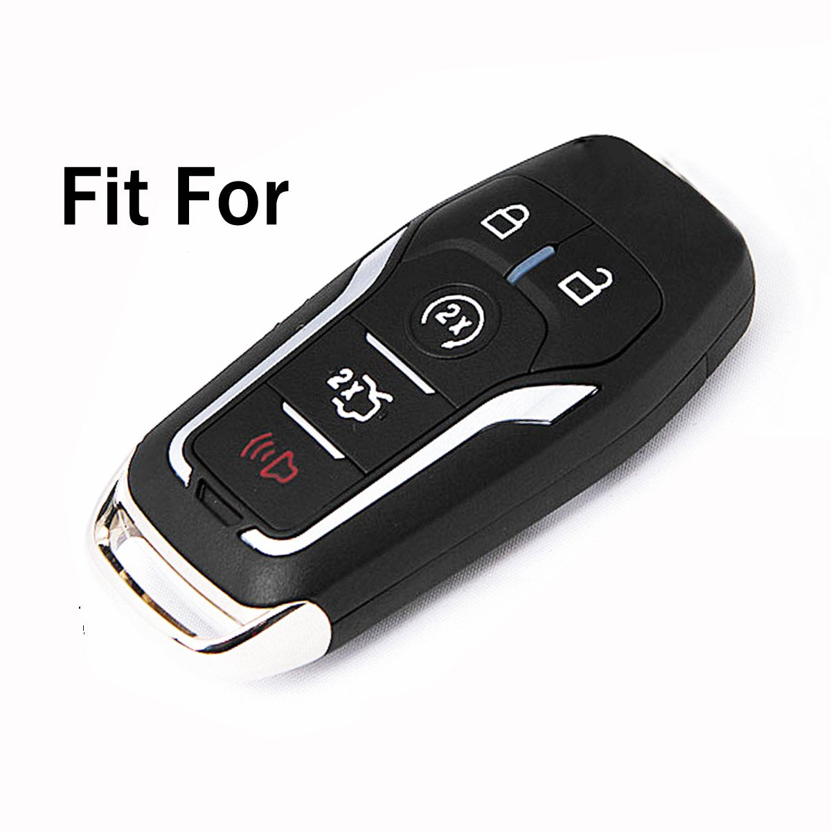 Coolbestda Leather Key Fob Cover Case Remote Keyless Entry Holder Skin Jacket For 2015 2016 2017 Ford Explorer Edge Mustang F-15