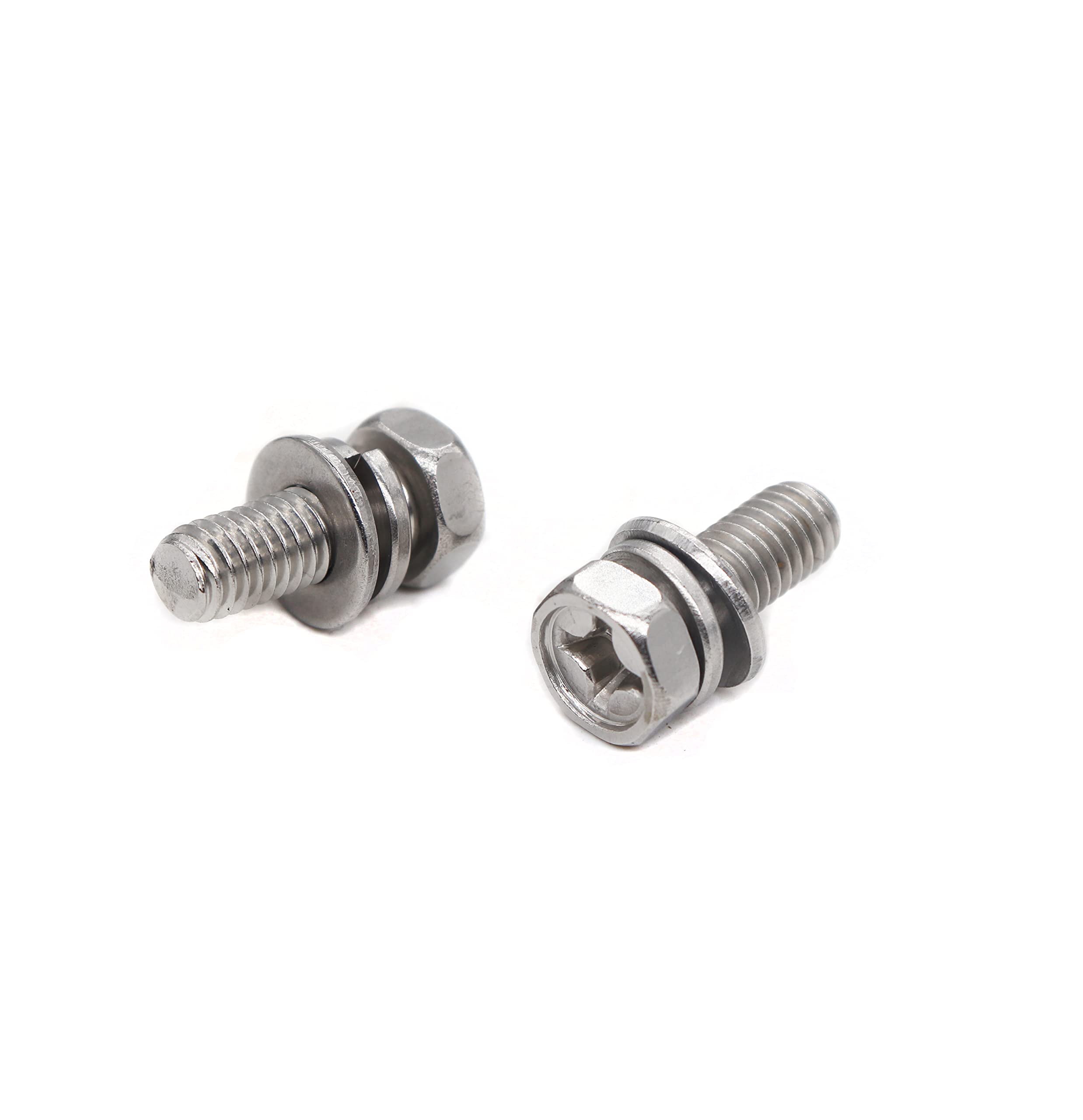 binifiMux Motorcycle Battery Terminal Kit - 12-Pack M6x16mm Stainless Steel 304, Silver, Model CF-952
