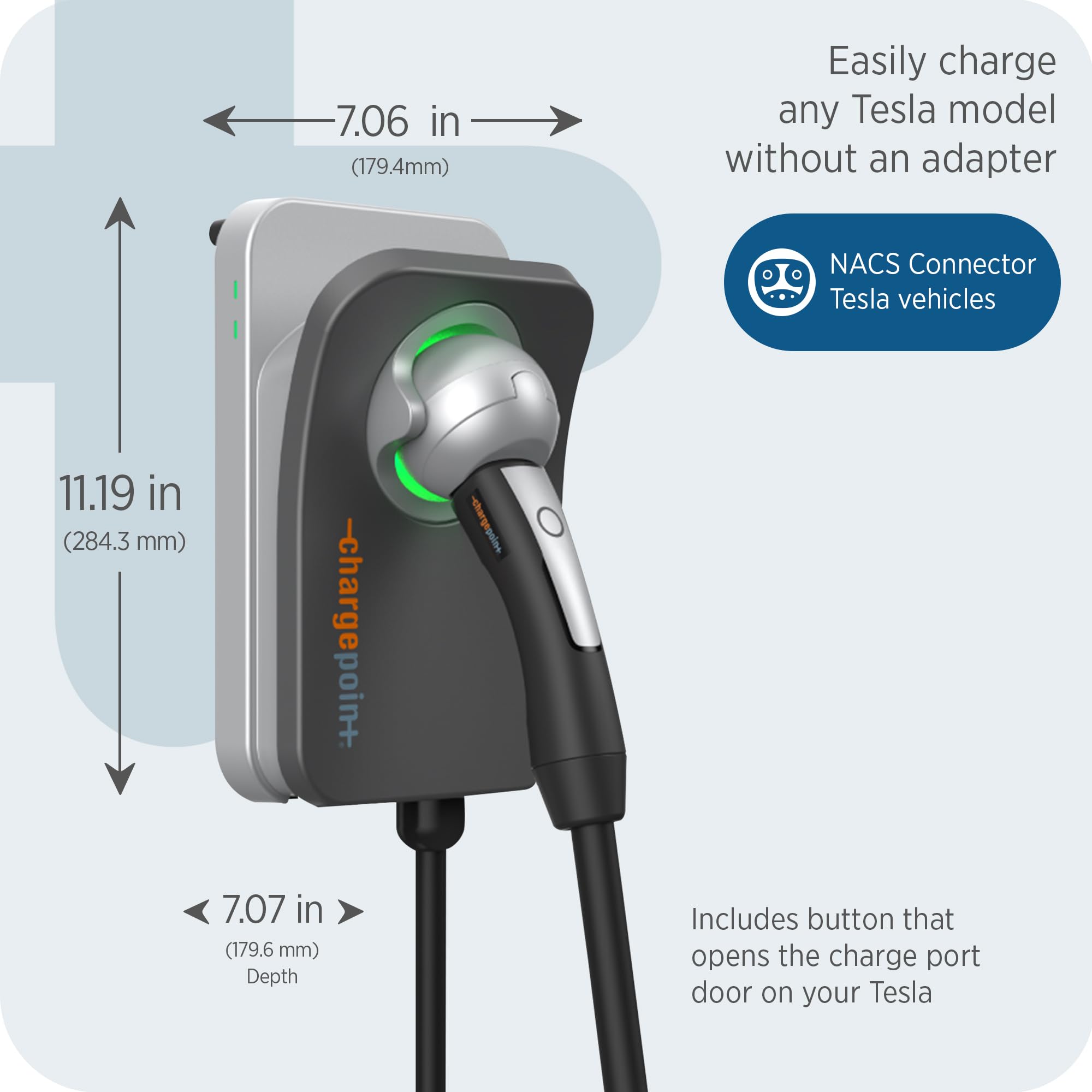 Chargepoint Homeflex Level 2 Ev Charger Nacs, Nema 6-50 Electric Car Charger Compatible With Tesla