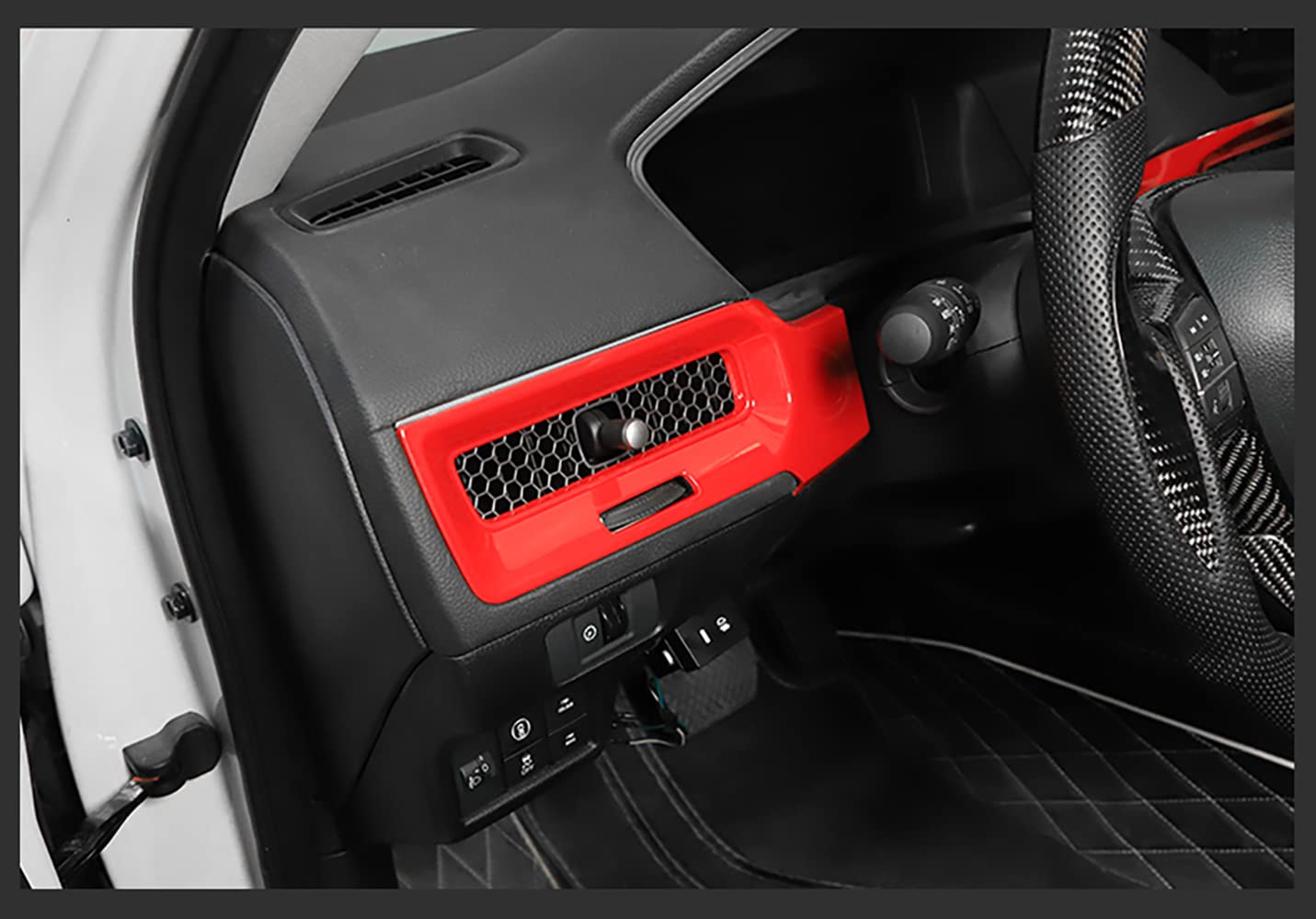 KELEIMAI Car Accessories for Honda Civic 11th Gen 2022-2025, Red ABS Dashboard AC Vent Cover Trim, 2 PCS