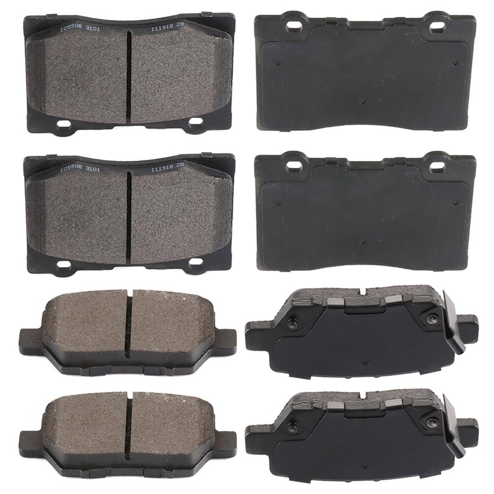 Cciyu D1091 D1090 Front & Rear Semi-Metallic Disc Brake Pads Kit For Acura Rl 2005-2012 8Pcs