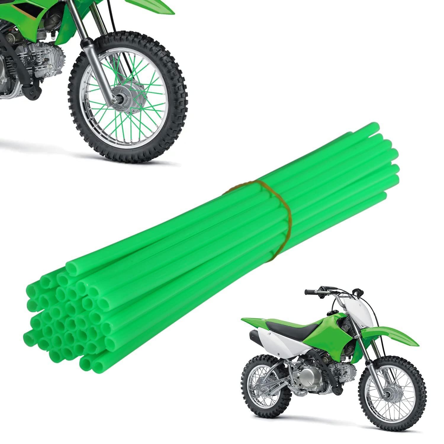 AnXin Spoke Skins,72 PCS Motorcycle Spoke Covers Wraps Protector for 19-21 Inch Wheel Rim KLX110 KLX230 KLX250 KLX300 KX65 KX85 