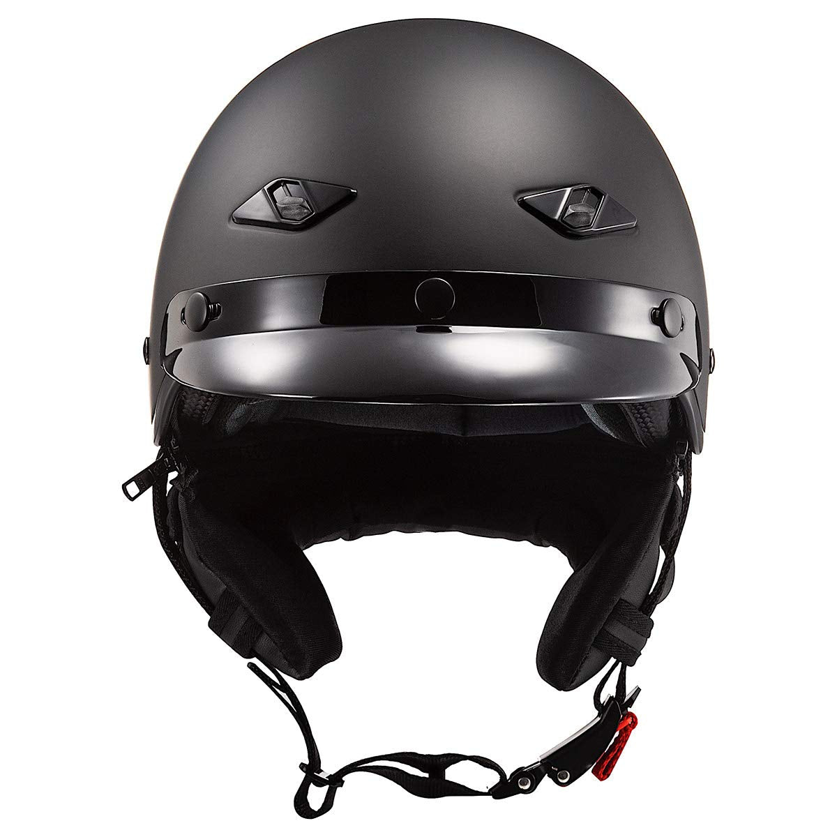 Ls2 Helmets Bagger Motorcycle Half Helmet (Matte Black - Large)