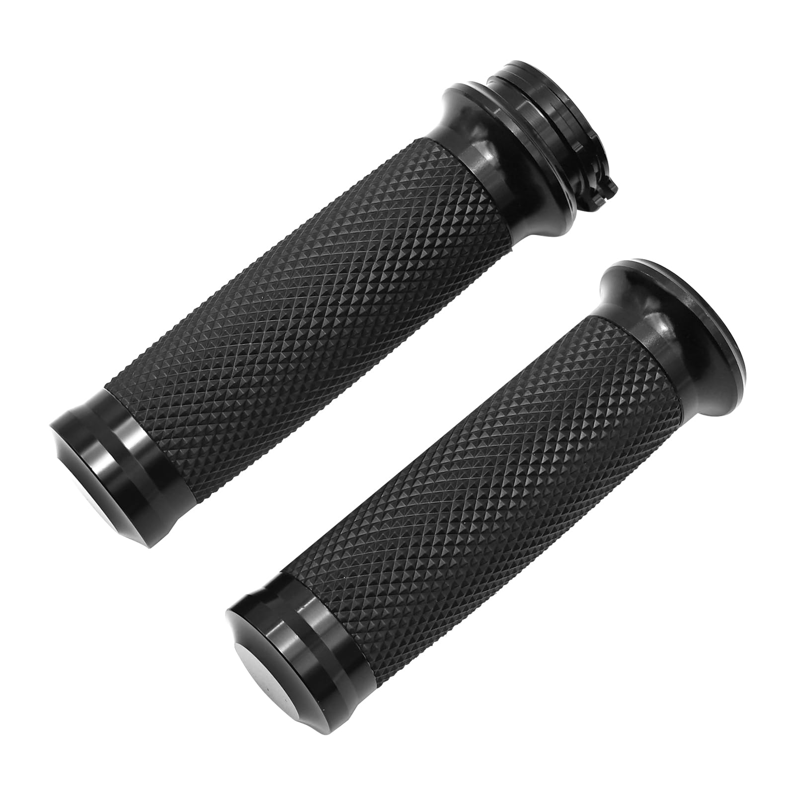 EATAKWARD Universal Motorcycle Hand Grips 1 inch, Black Handlebar Grips Replacement for Harley Honda Yamaha Kawasaki Suzuki Bobb