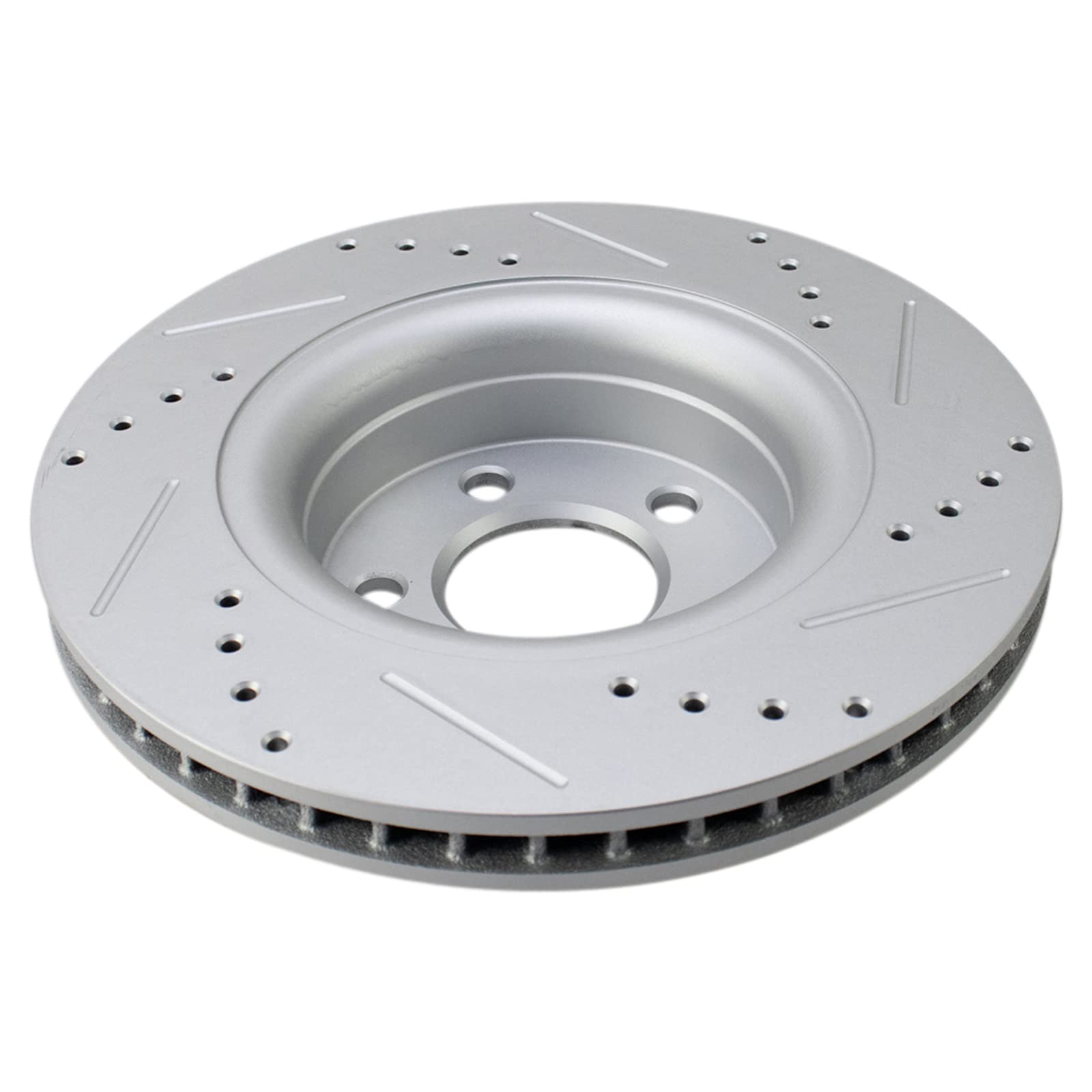 Trq Front Performance Brake Rotors Set Premium G-Coated Cross Drilled & Slotted Compatible With 2015-2020 Ford Mustang