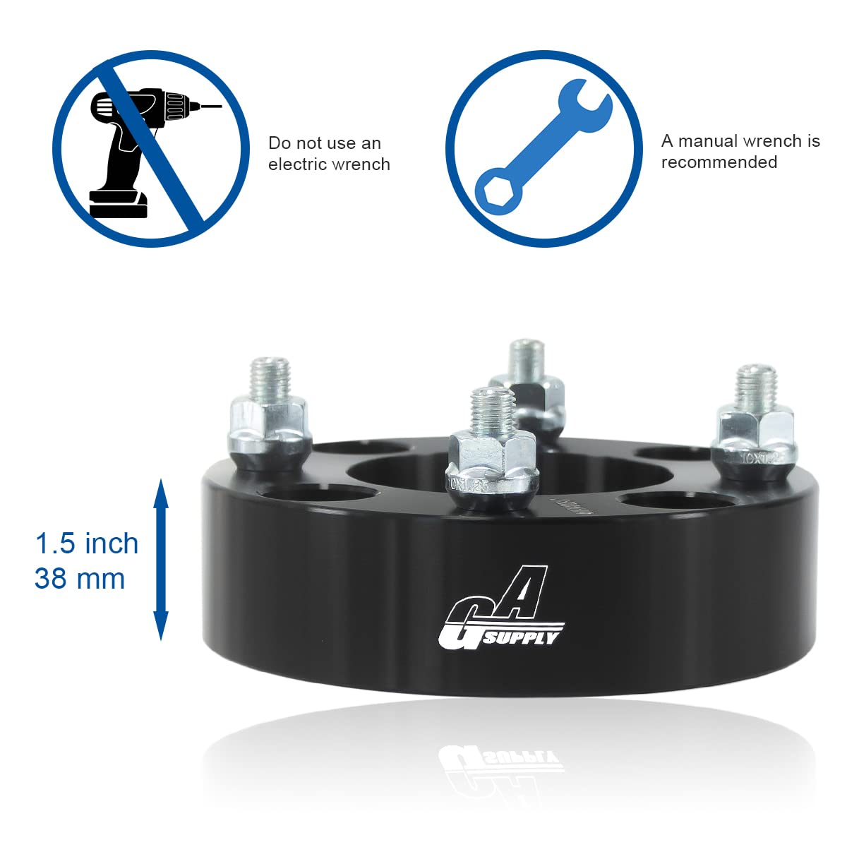 GAsupply 1.5    ATV 4x110 Wheel Spacers Black Compatible with Honda, Suzuki, Bombardier, 38mm Wheel Spacer Adapters 74mm Hub Bor