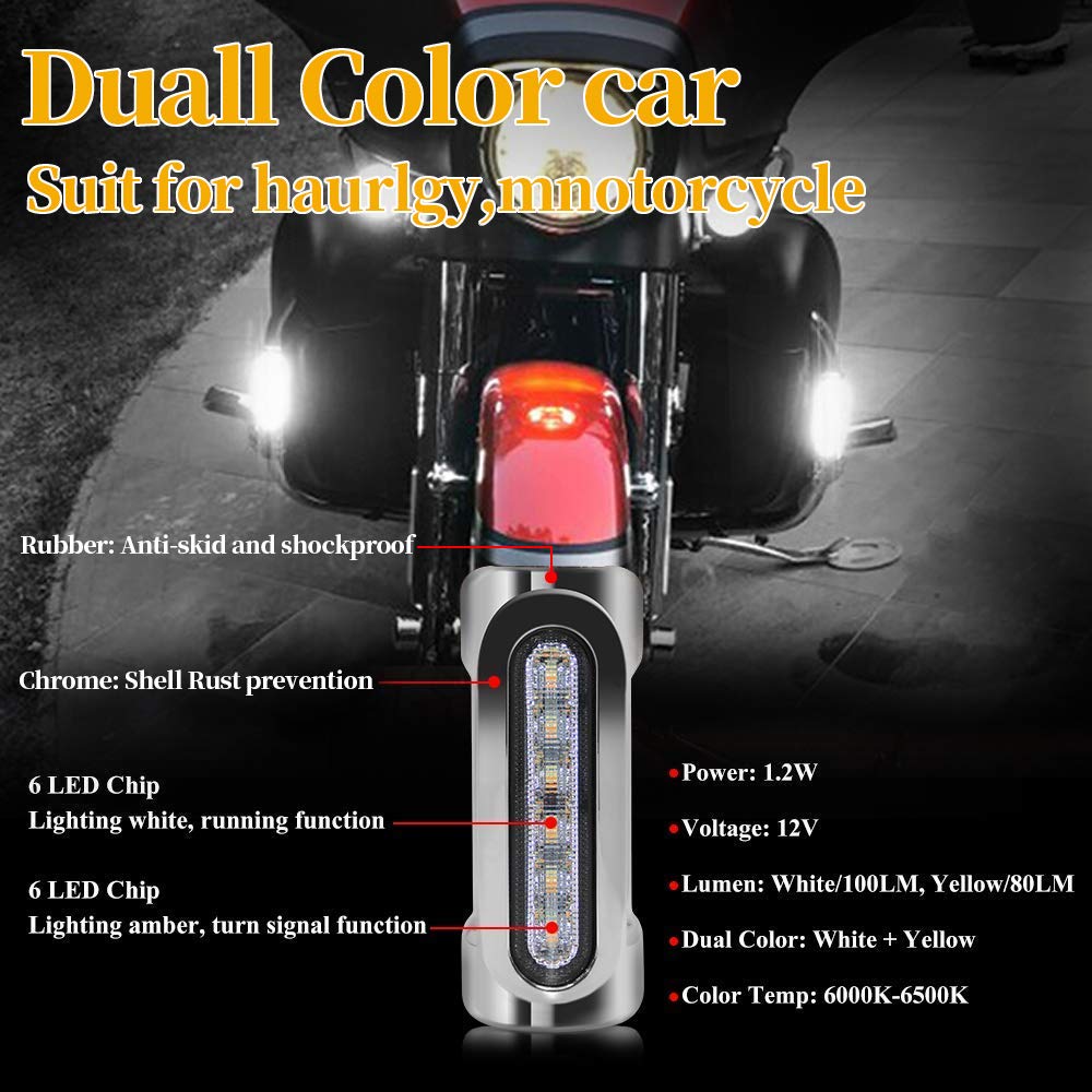 Opl5 Motorcycle Highway Bar Lights Switchback Driving Crash Bar Lights Motorcycle Driving Lights Led Turn Signal Lights For 1-1/