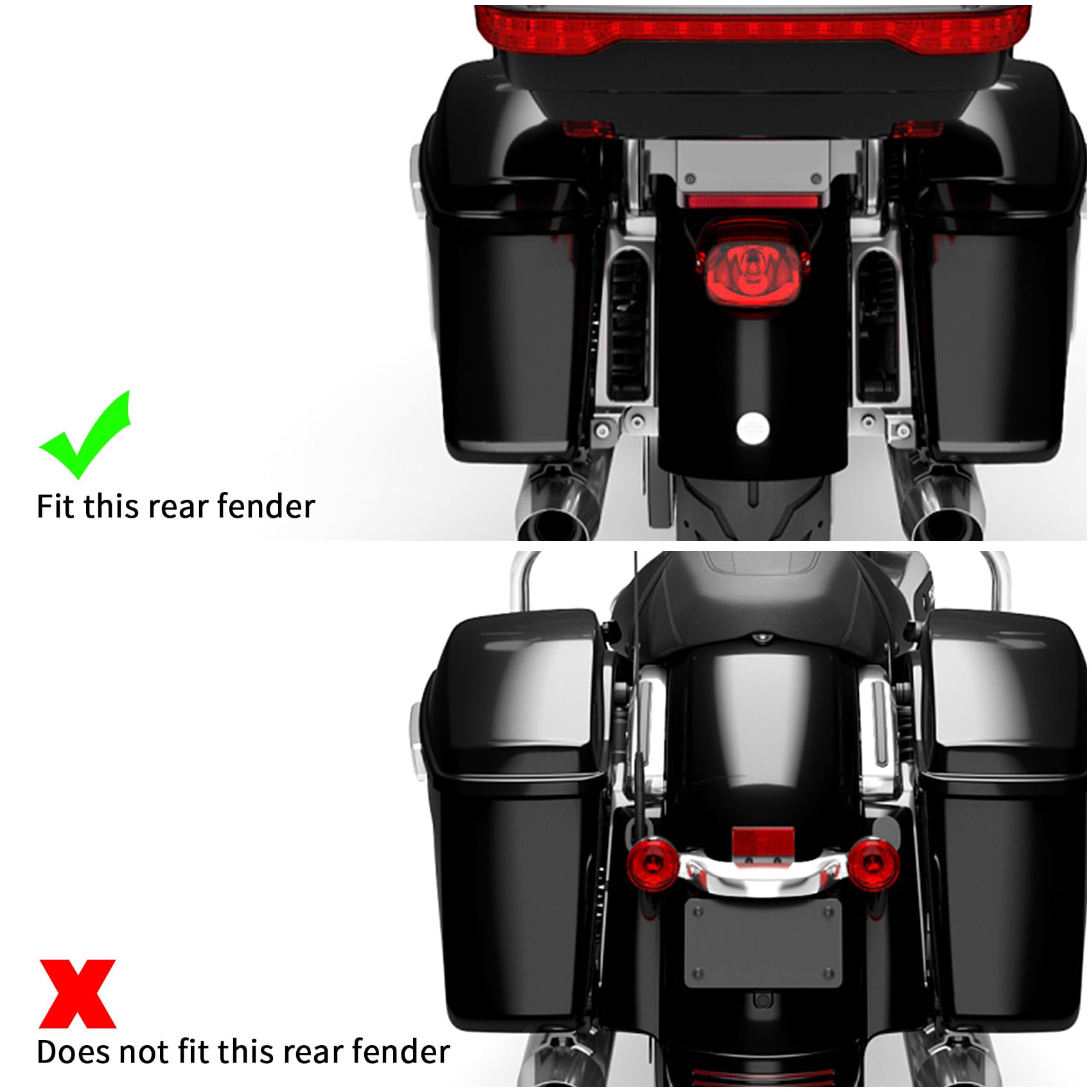 TCMT LED Inserts Saddlebag Support Auxiliary Filler Panel Brake Tail Lights Fit For Harley Road Glide FLTR 2014-2023 Electra Gli