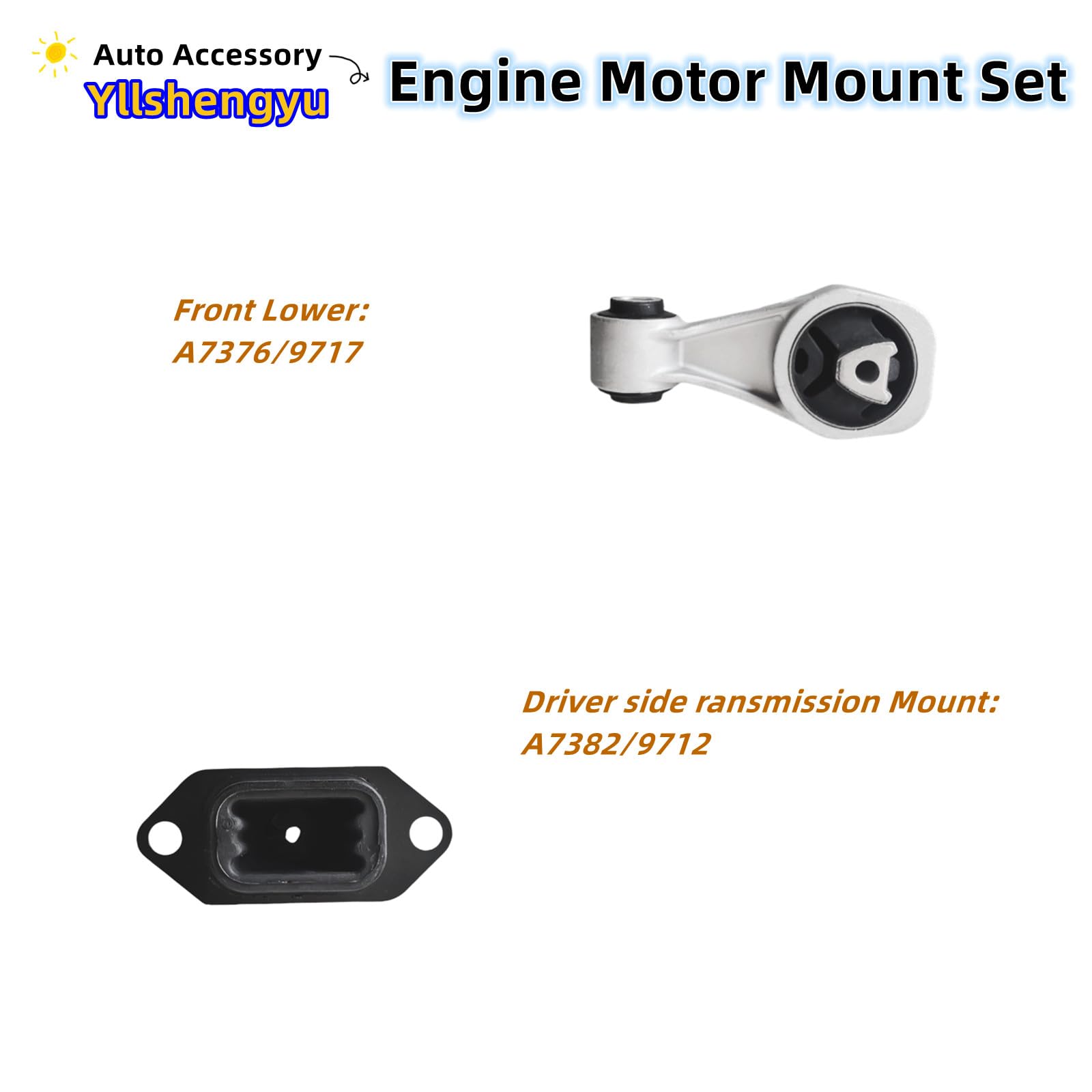 Yllshengyu 4PC Engine Motor & Transmission Mount Kit for Nissan Sentra 2013-2019 1.8L, Replaces A7382 A7376 A4360 A
