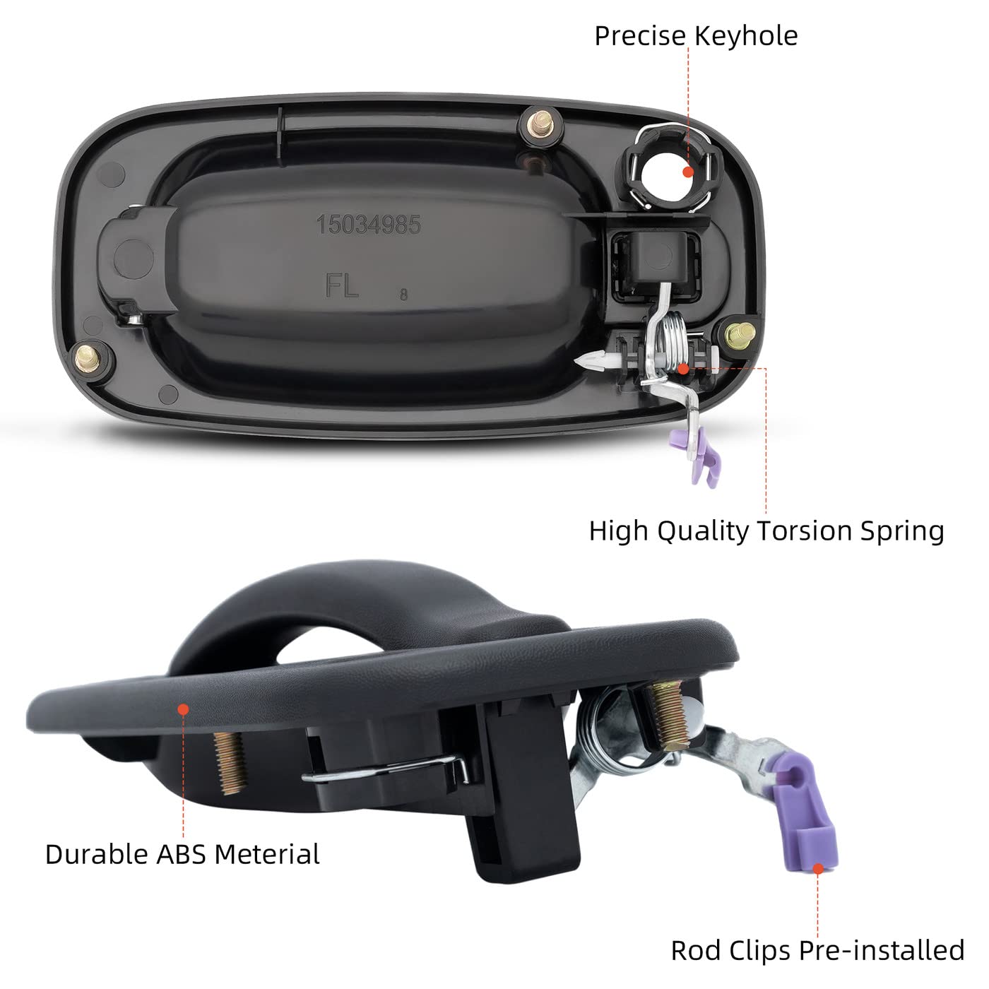 Deal Auto Electric Parts 1Pc Front Driver Left Side Textured Black Exterior Door Handle W/Key Hole Compatible With 99-06 Silverado/Sierra 00-06 Suburban/Tahoe/Yukon/Xl 02-06 Avalanche/Escalade/Esv/Ext