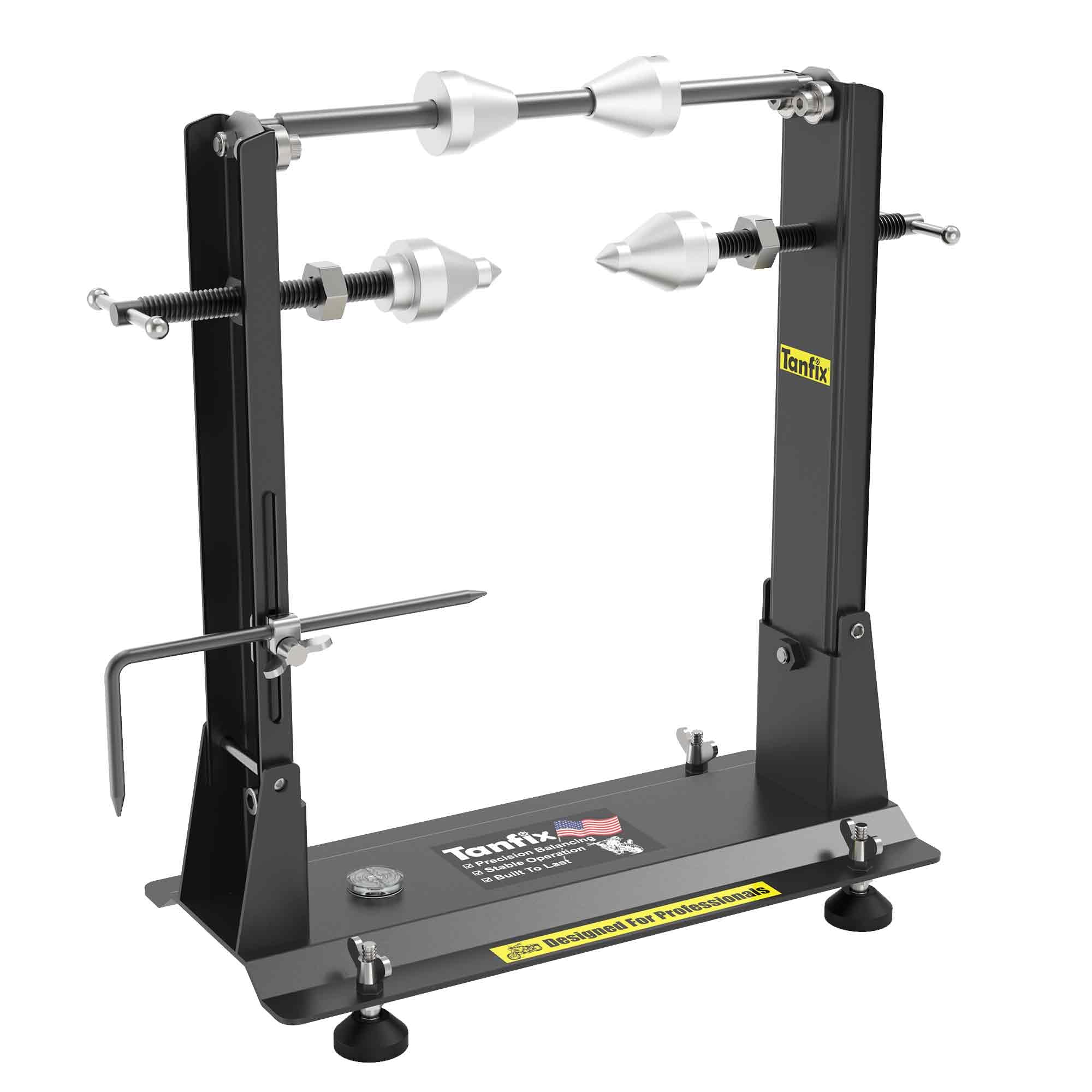 Tanfix Motorcycle Wheel Balance Stand, Heavy-Duty Single-Axle Wheel Balancing Tool For Static & Dynamic Tire Alignment, Balancer