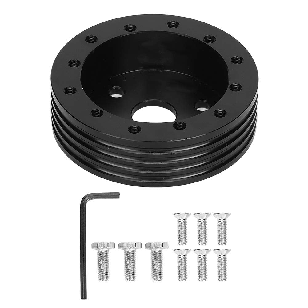 Lenkrad Nabe Adapter,Universal Steering Wheel Hub Kit,Steering Wheel Adapter,Automotive Steering Wheels,1In Aluminum Steering Wheel Hub Spacer For 5 6 Hole Wheels To 3 Hole Adapter(Black)