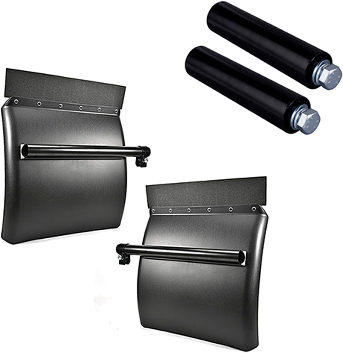 JIARU 24 Inch x 24 Inch Plastic Quarter Fender Kit Set with 8 Inch Post Mount Bracket Pair, Tube Bracket and Mounting Hardware I
