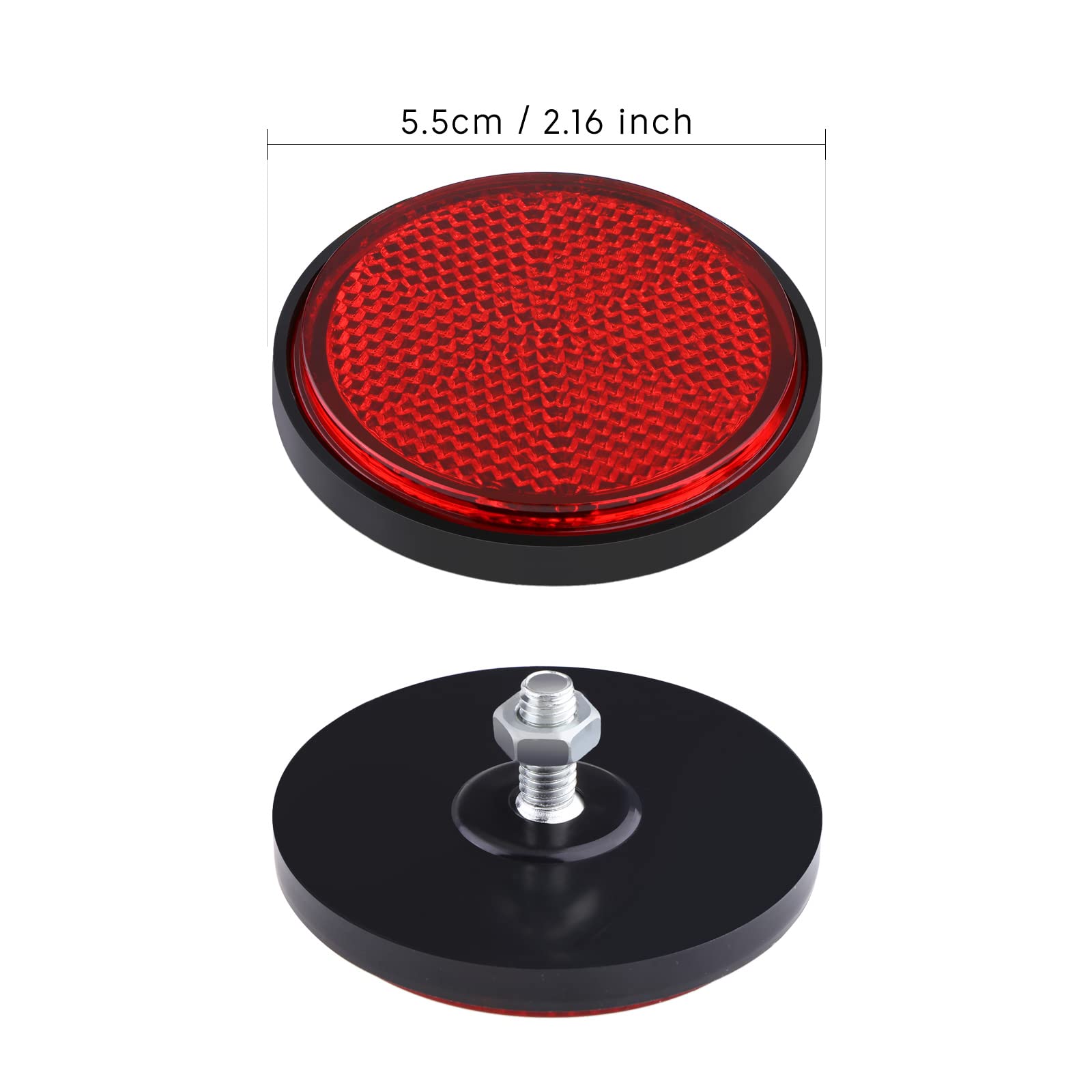 Gazechimp 2 Inch 55Mm Round Reflector, Side Marker For Motorcycle Atv Scooter Dirt Bike -