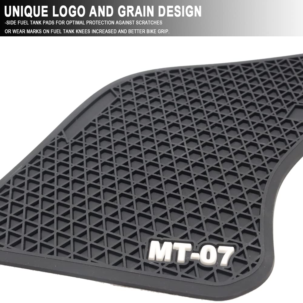Wodpice Motorcycle Gas Tank Protectors for MT 07, Non-Slip Fuel Tank Sticker, Waterproof Fuel Tank Side Traction Pad for MT-07 M