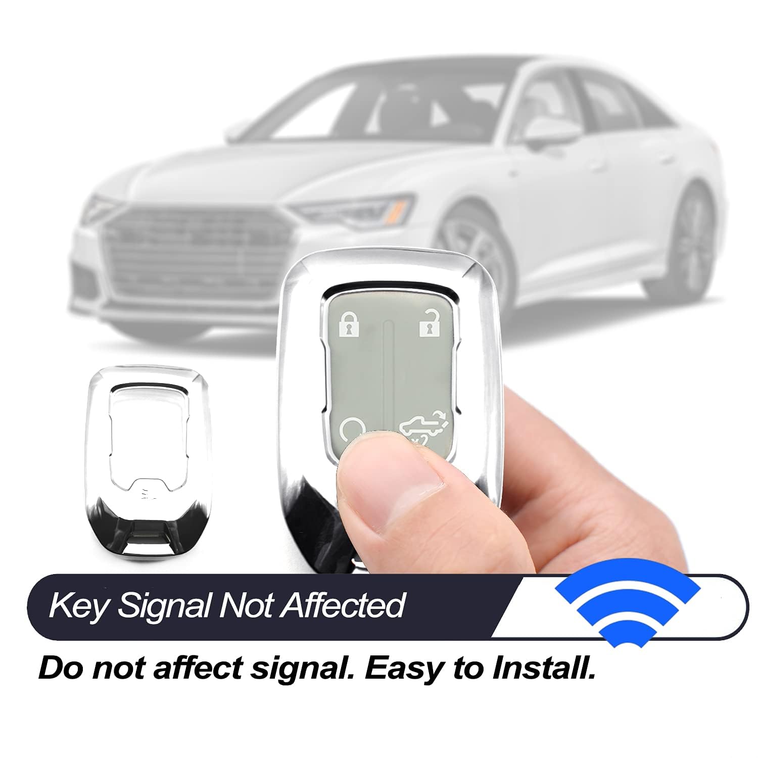 Compatible With 2020 2021 Chevrolet Chevy Silverado 1500 2500 3500 Suburban Tahoe Gmc Acadia Terrain Yukon Silver Tpu Key Fob Co