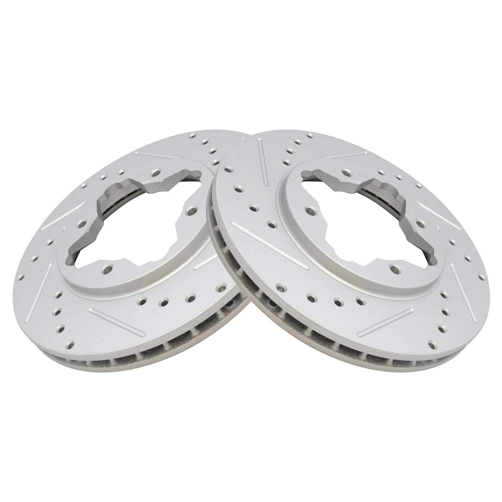 Trq Front Performance Brake Rotors Set Premium G-Coated Cross Drilled & Slotted Compatible With 1997 Acura Cl 1990-1997 Honda Ac