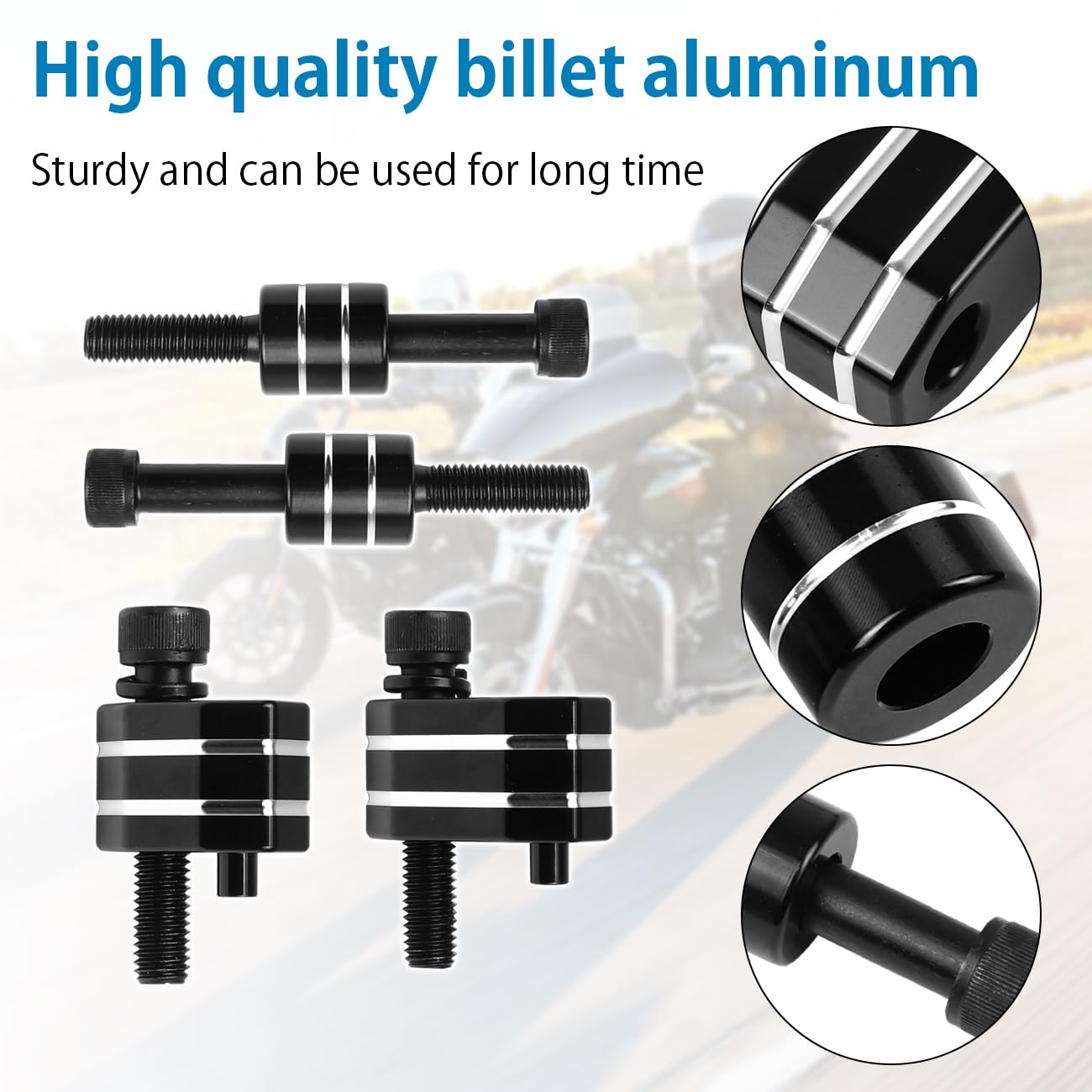 AUFER Driver Floorboard Outward Extension 1'' Spacer Extenders Kit Compatible With For 2009-2023 Touring Road Kings Street Glide