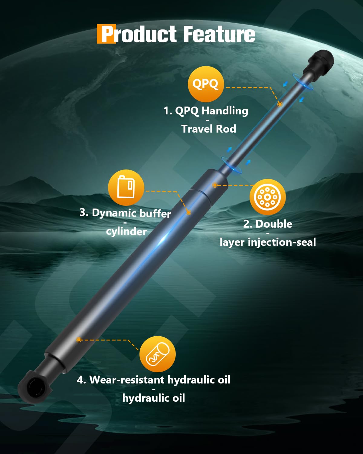 Scitoo 4115 2Pcs Lift Supports 12.44'' Fit For Bmw For 323Ci 2000,For 323I 1999-2000,For 325Ci 2001-2006,For 325I 325Xi 2001-200