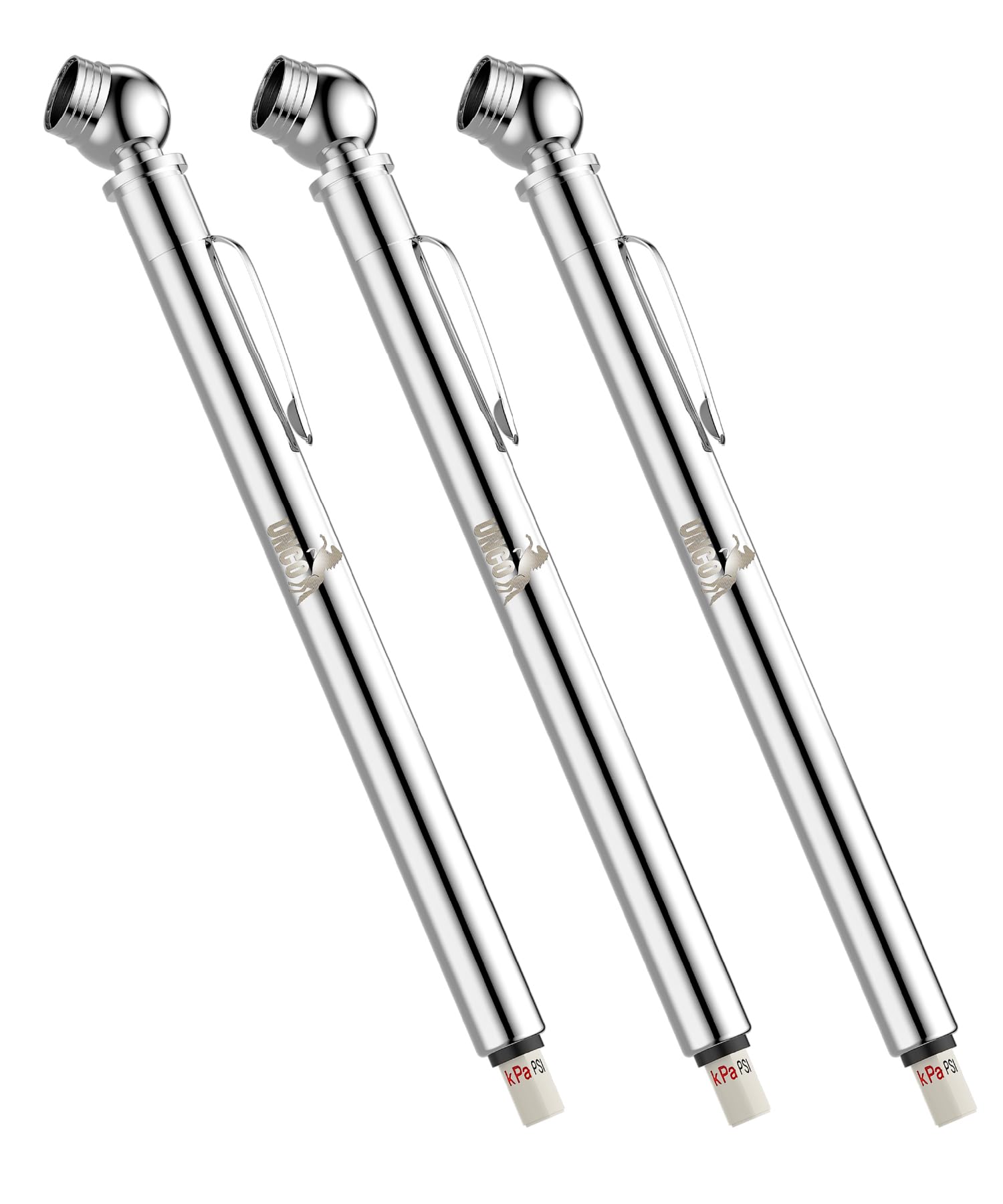 UNCO- Pencil Tire Pressure Gauge, 3 Pack, 10-75 PSI, Pencil Air Pressure Gauge for Tires