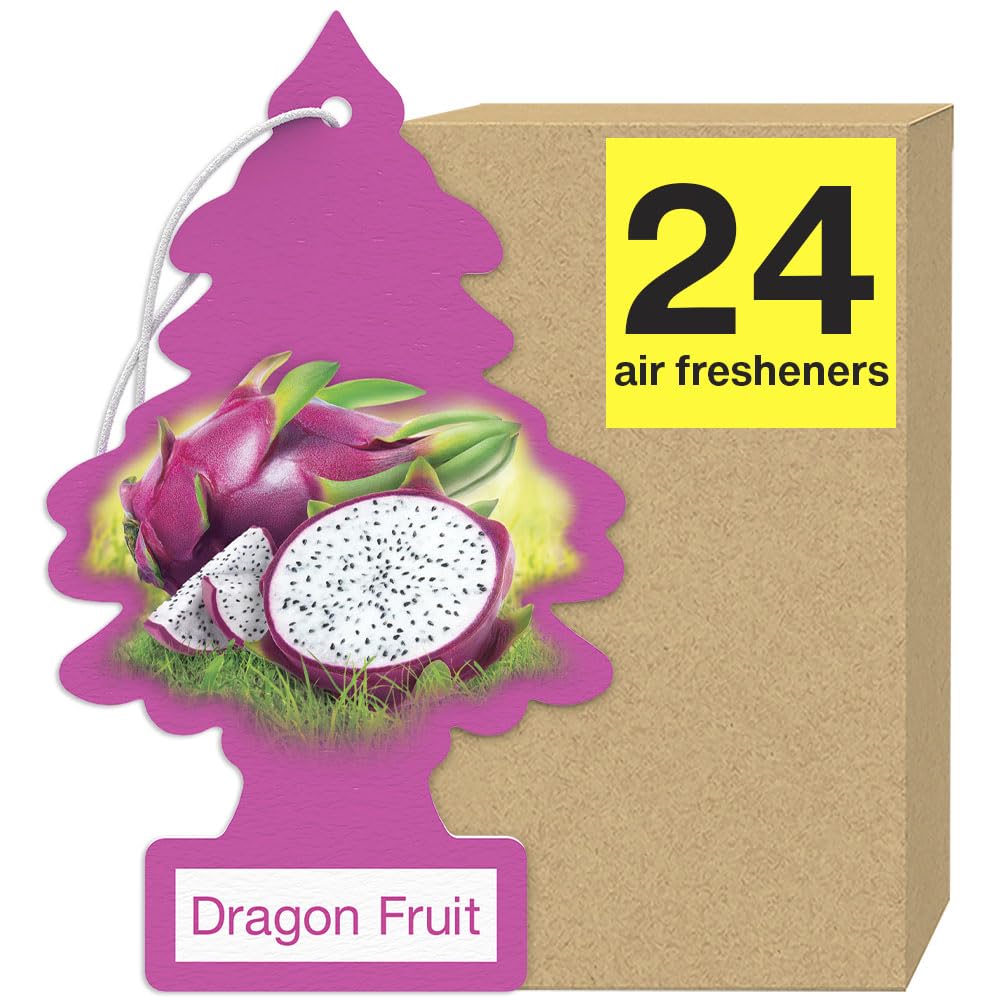 Little Trees Air Fresheners Car Air Freshener. Hanging Tree Provides Long Lasting Scent For Auto Or Home. Dragon Fruit, 24 Air F
