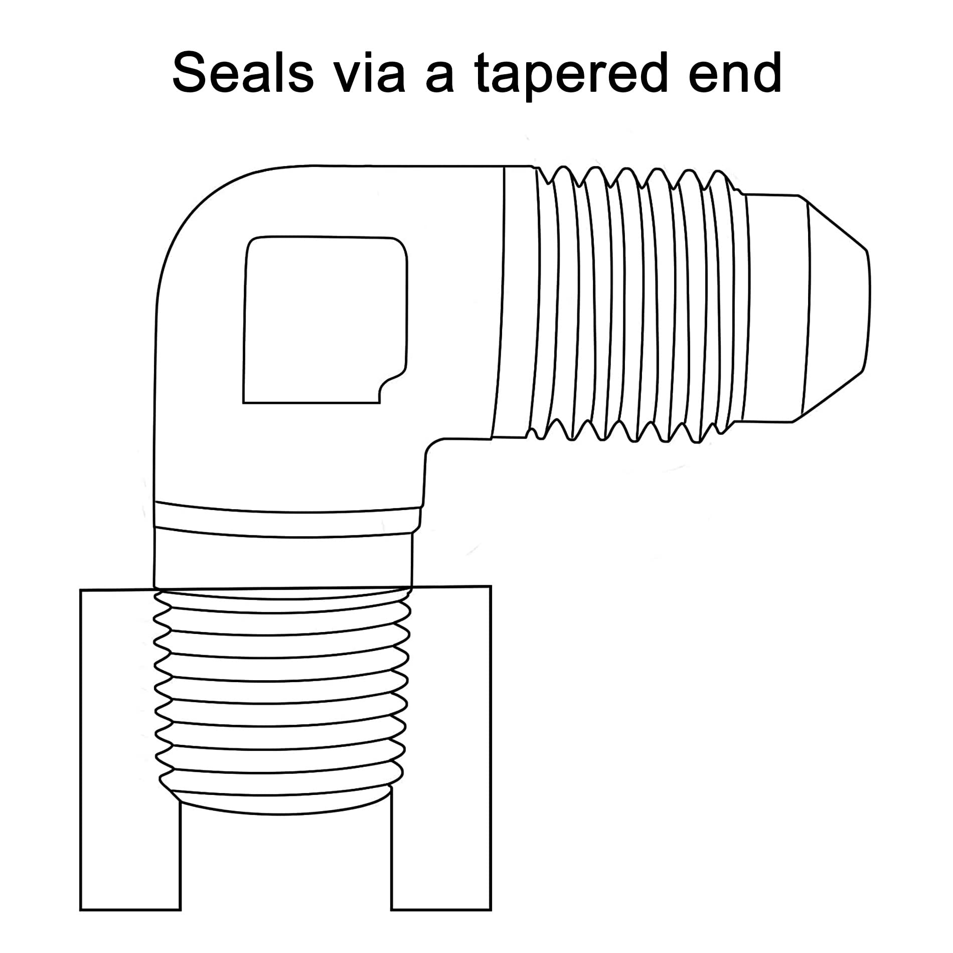 Evil Energy 6An To 1/8'' Npt Male 90 Degree Fitting Adapter Aluminum