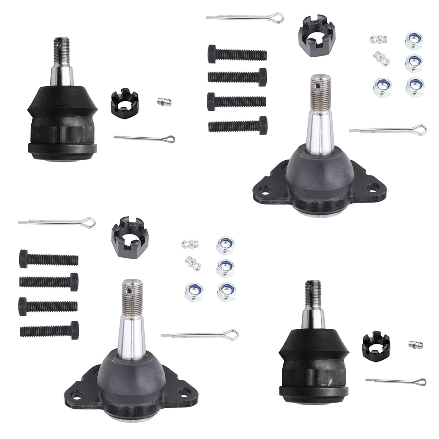Detroit Axle - Front 4pc Ball Joints for Chevrolet GMC C1500 C2500 Suburban C3500 Express Savana 2500 3500 Yukon Tahoe, 4 Upper 