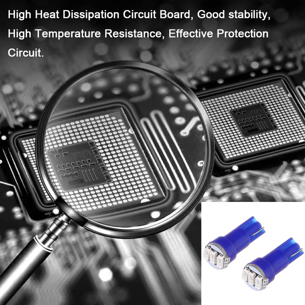 Cciyu 20 Pack Blue T5 3-3014 Smd Wedge Led Light Bulbs 74 17 18 37 70 73 2721 Replacement Fit For Instrumental Cluster Gauge Das