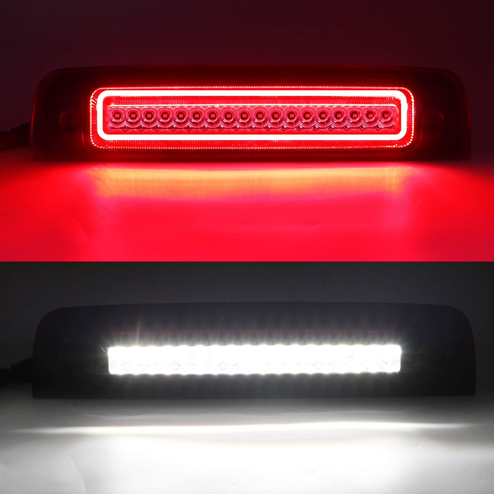 R&F Auto Led Strobe Third Brake Light Compatible With Ram 1500 2500 3500 4500 5500, 2010-2018 Pickup Truck High Mounted Stop Lig