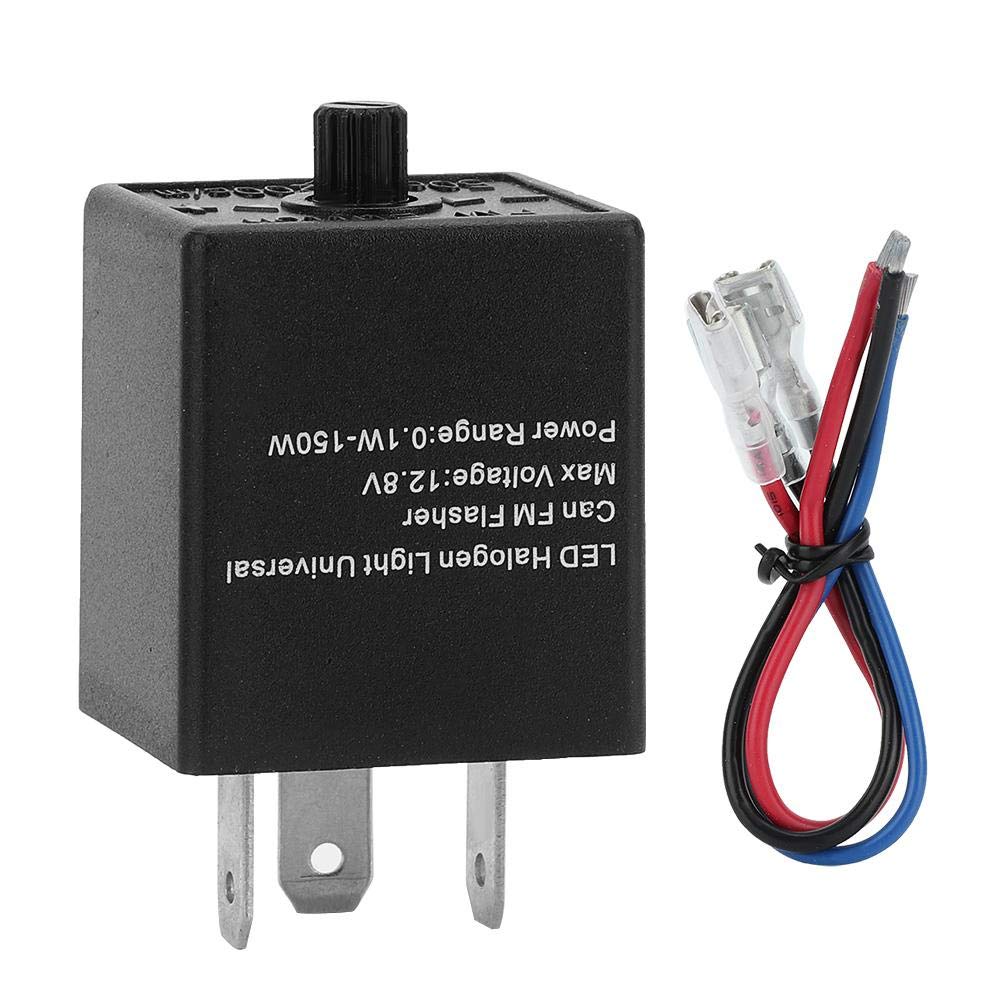 LED Flasher Relay 12V/24V, Motorcycle Electric Flasher for Turn Light Fast Hyper Flash, 1 Pack