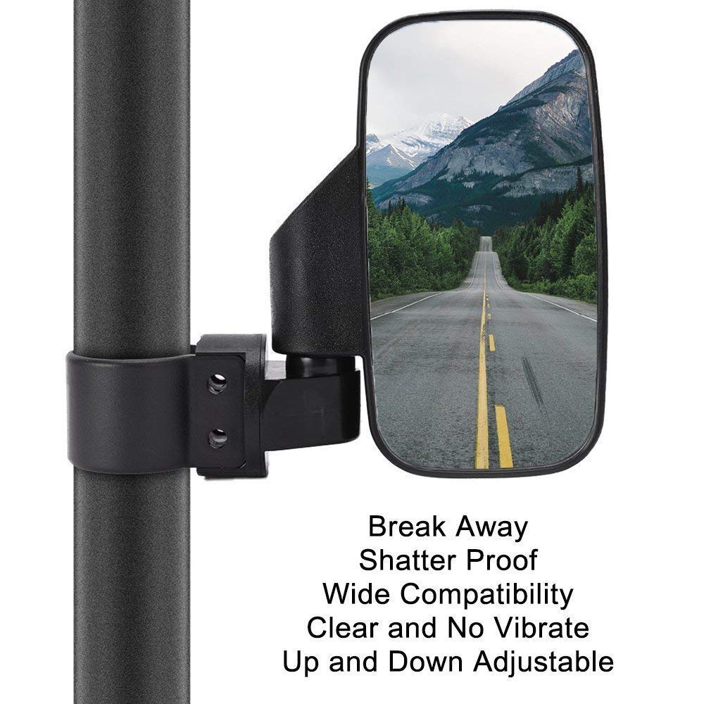 Utv Side Mirrors With 1.75'' -2'' Roll Bar Cage, Utv Mirrors 360 Degree Adjustable Sxs Mirrors Compatible With Polaris Rzr Kawas