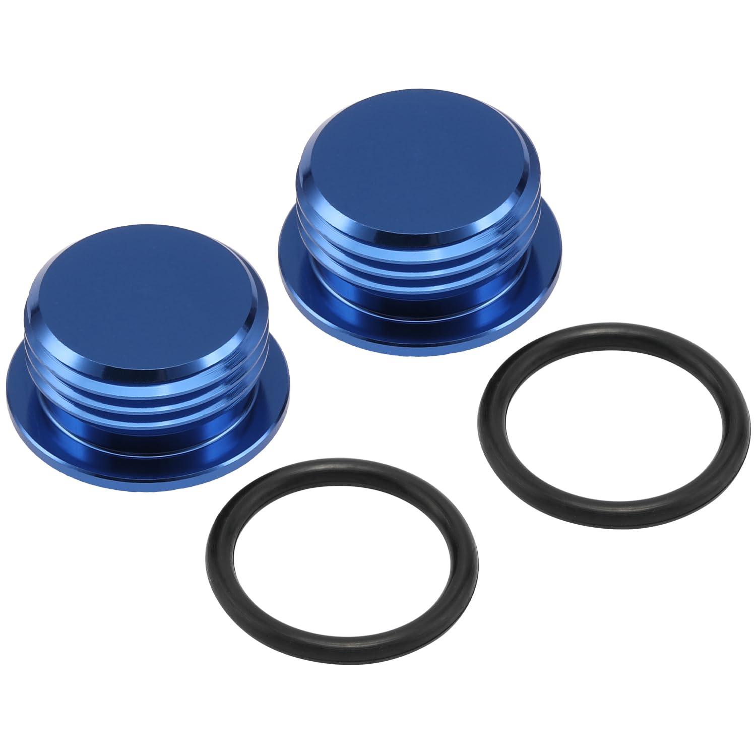 Podavelle 6An -6 Orb O-Ring Seal Boss Socket Port Plug Block Off Fitting Adapter Aluminum Blue, Pack Of 2