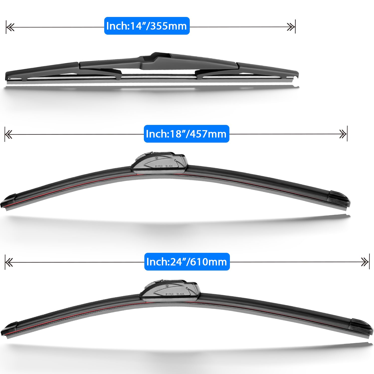 Raintok Windshield Wiper Blade Set Replacement For 2013-2016 Mazda Cx5 Cx-5/2007-2012 Hyundai Santa Fe Original Equipment Replac