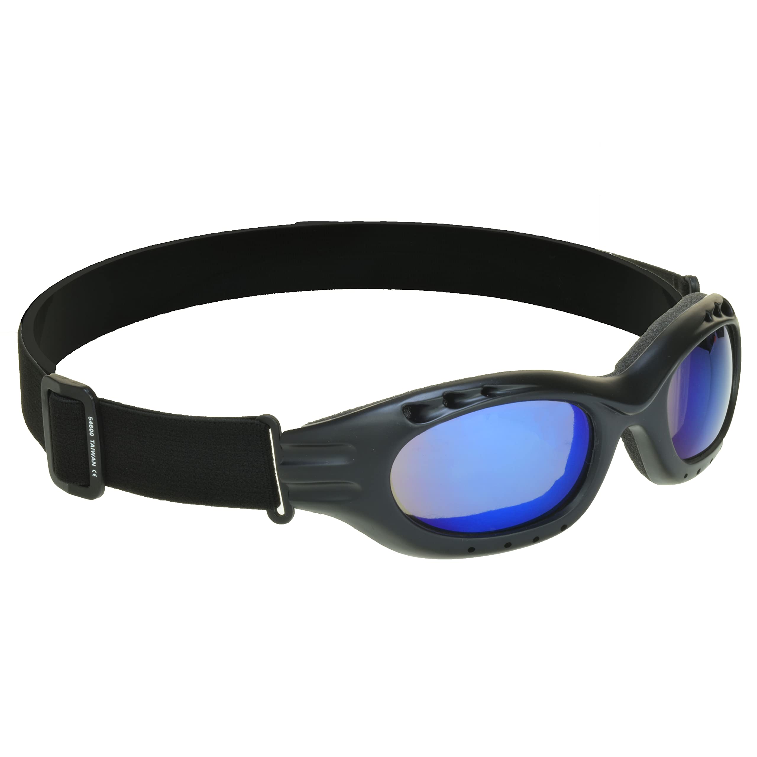 Bikershades Motorcycle Goggles Sunglasses Anti Glare Polarized Blue Mirror Lens Foam Cushion Adjustable Strap Ski Sky Diving