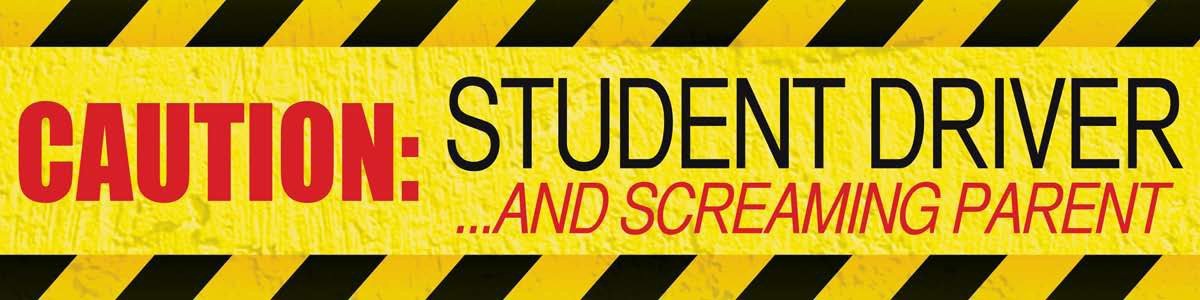 MagnaCard Magnetic Bumper Sticker Caution Student Driver and Screaming Parent, 12 x 3 x 0.1 inches (20038)