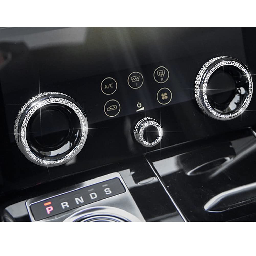 MICROCK Bling Accessories for Range Rover Evoque 2020-2022 and Velar 2018 2019 2020 2021 2022 Air Conditioner Switch knob Cover