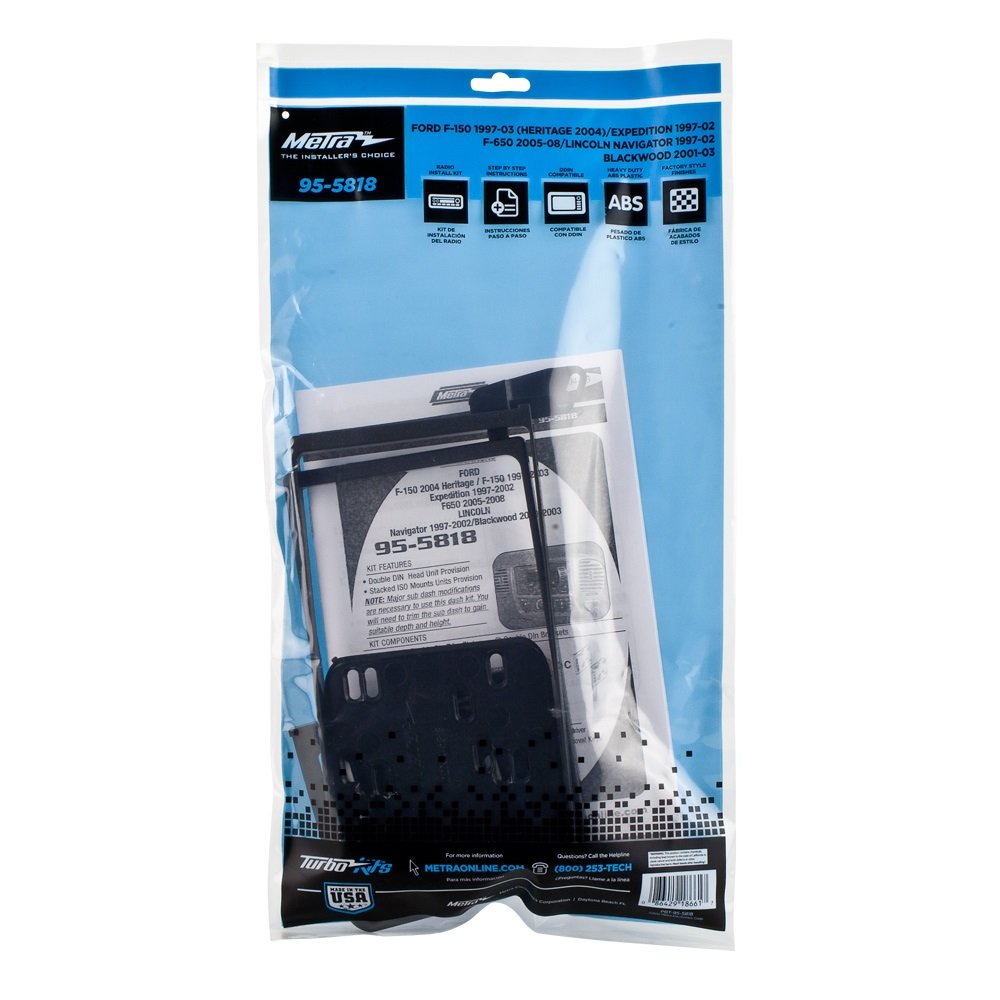 Metra 95-5818 Double Din Dash Kit for 1997-2003 Ford, Lincoln, Mercury, Mazda Vehicles - Installation Kit, Durable Material